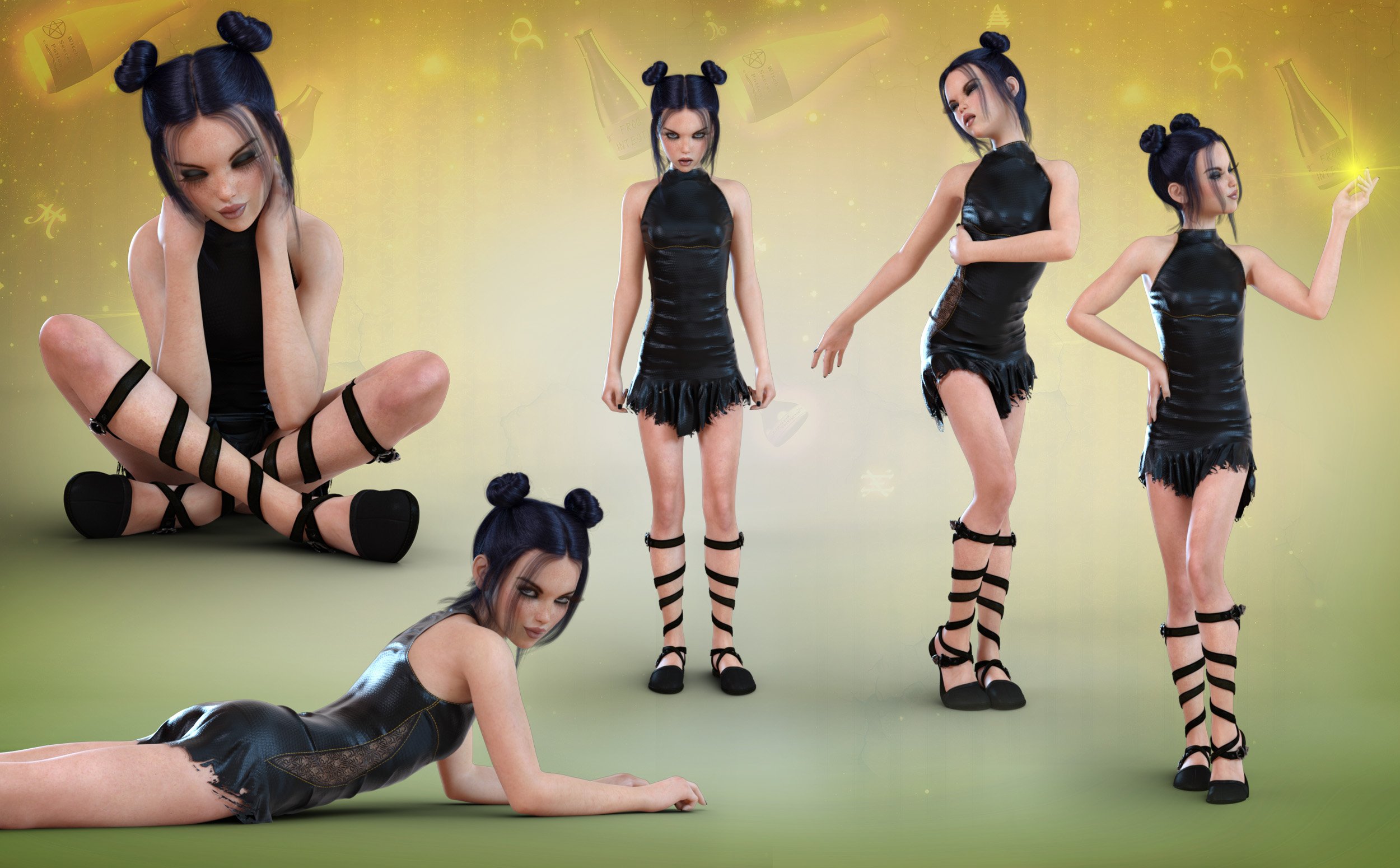 Z Dark Sorcery Poses and Expressions for Daisy 8 by: Zeddicuss, 3D Models by Daz 3D