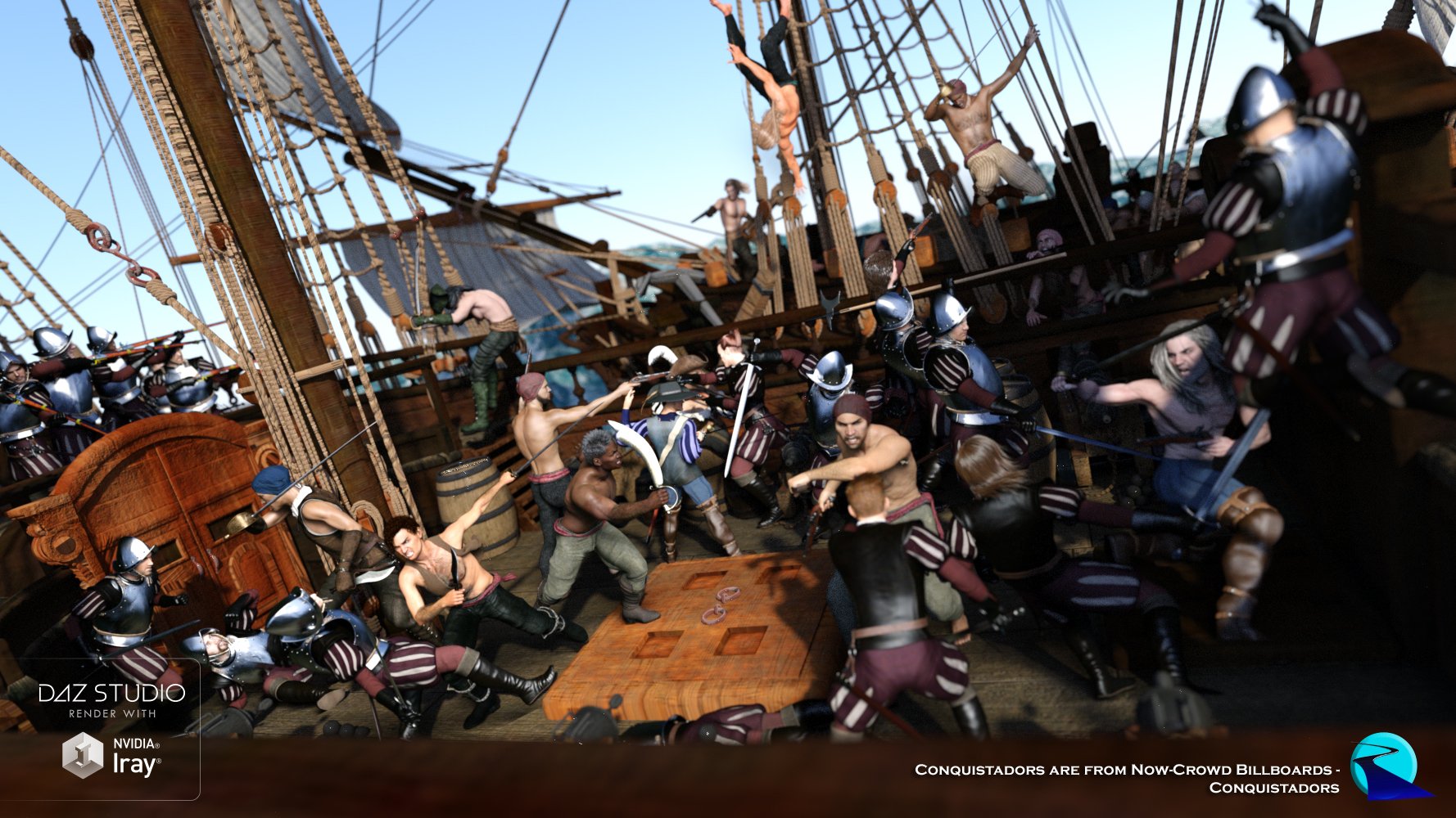 Now-Crowd Billboards - Sailing the Seven Seas by: RiverSoft Art, 3D Models by Daz 3D