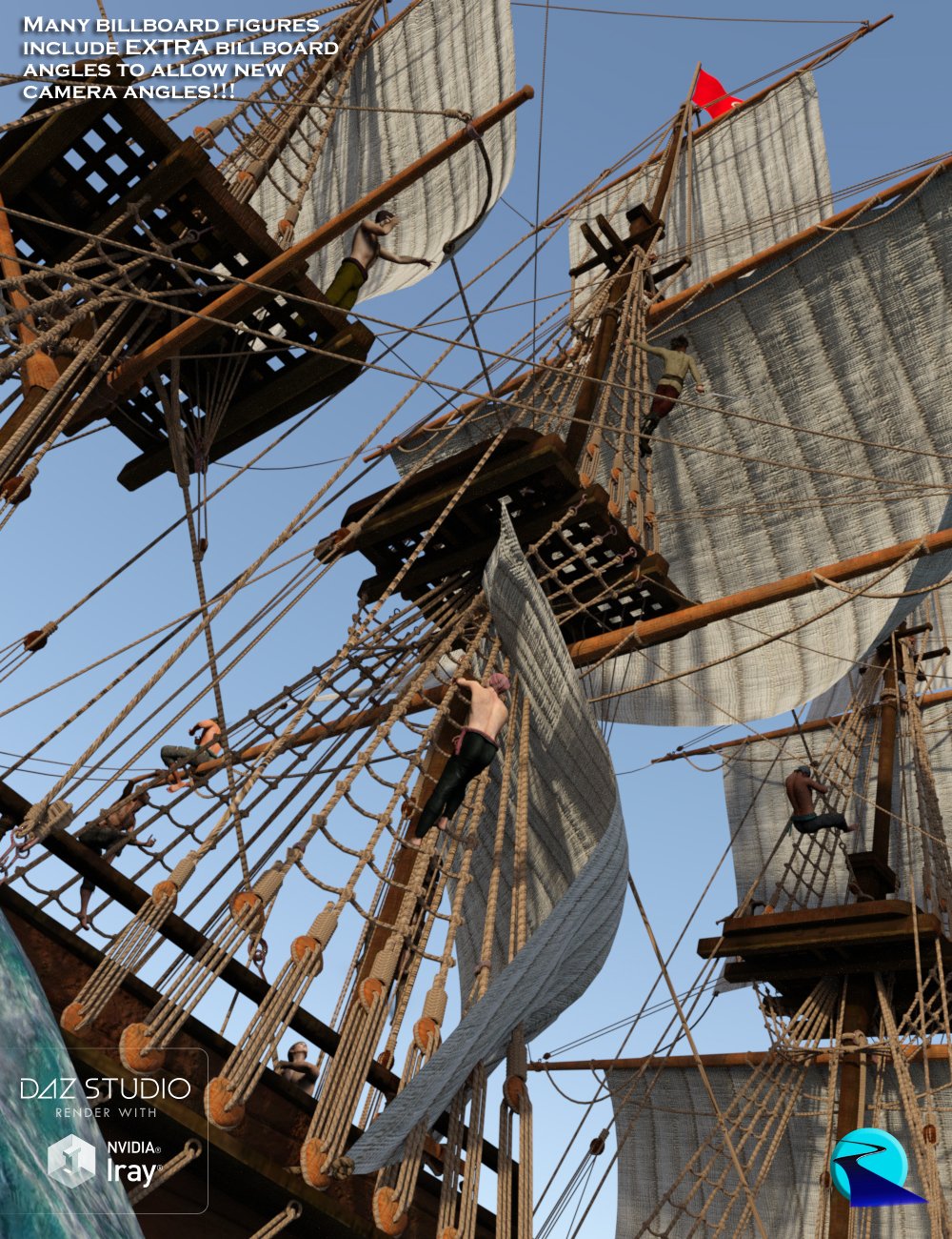 Now-Crowd Billboards - Sailing the Seven Seas by: RiverSoft Art, 3D Models by Daz 3D