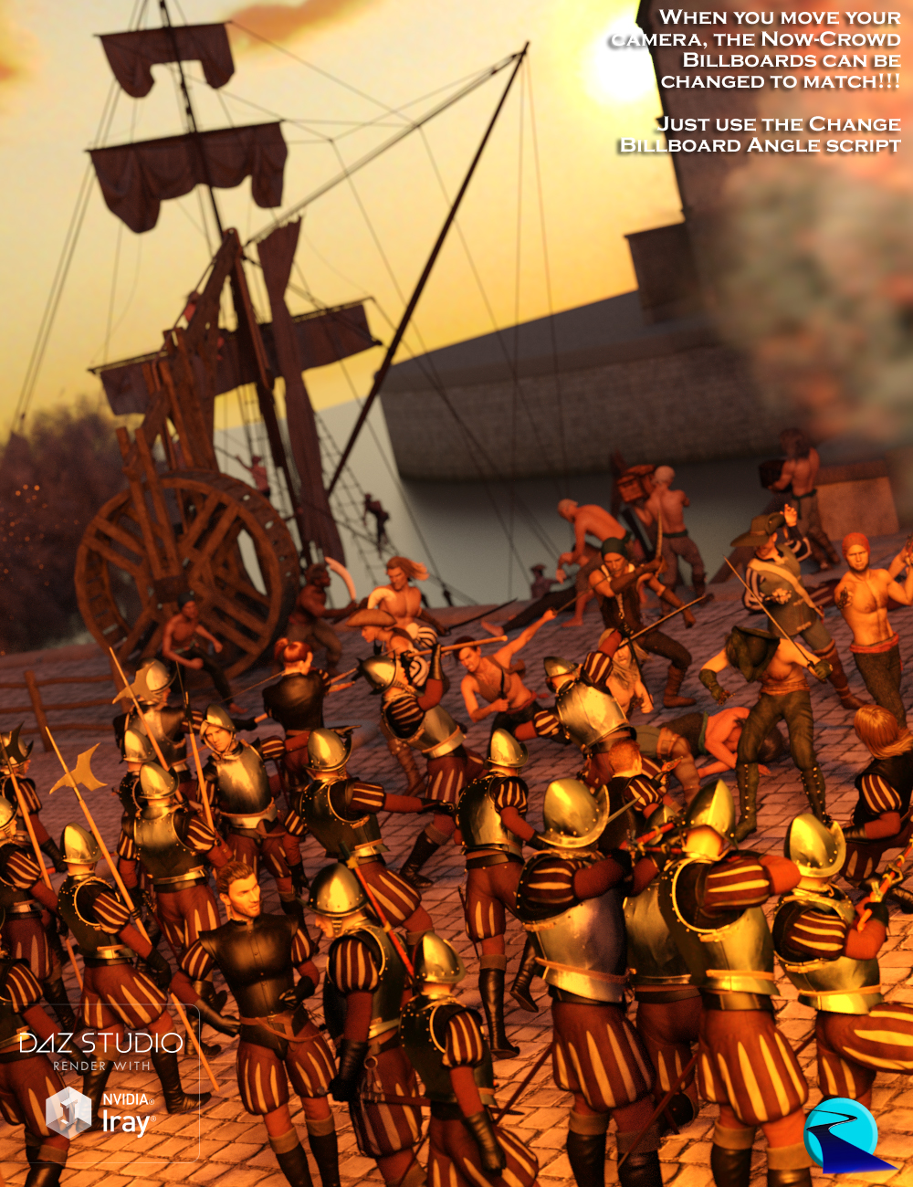 Now-Crowd Billboards - Conquistadors by: RiverSoft Art, 3D Models by Daz 3D