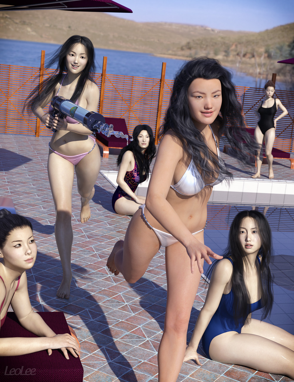 Chinese Face and Body Shapes for Genesis 3 and 8 Female by: Leo Lee, 3D Models by Daz 3D