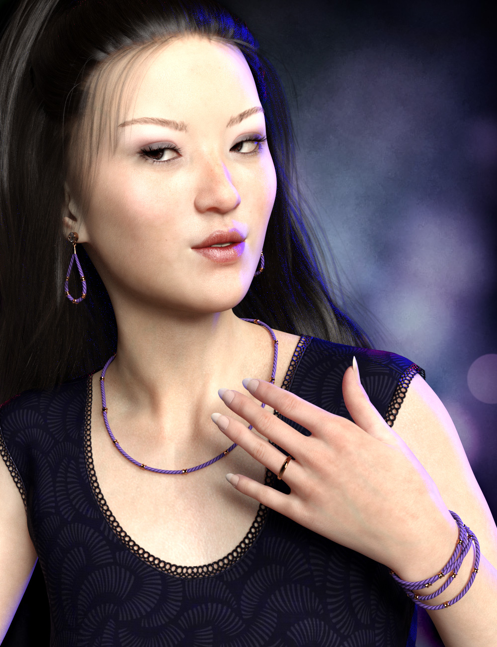 Precious Flower Jewelry for Genesis 8 Female(s) by: esha, 3D Models by Daz 3D