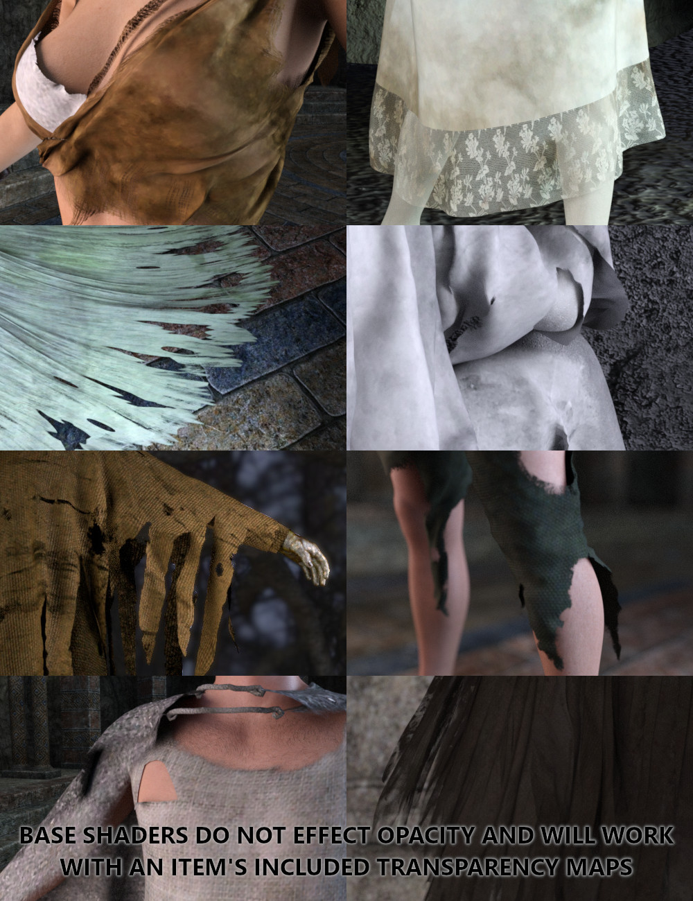 FSL Ragged and Dirty Fabric Shaders Iray by: Fuseling, 3D Models by Daz 3D