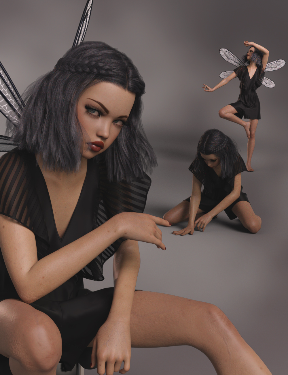 Sinister Poses for Daisy 8 and Genesis 8 Female by: lunchlady, 3D Models by Daz 3D