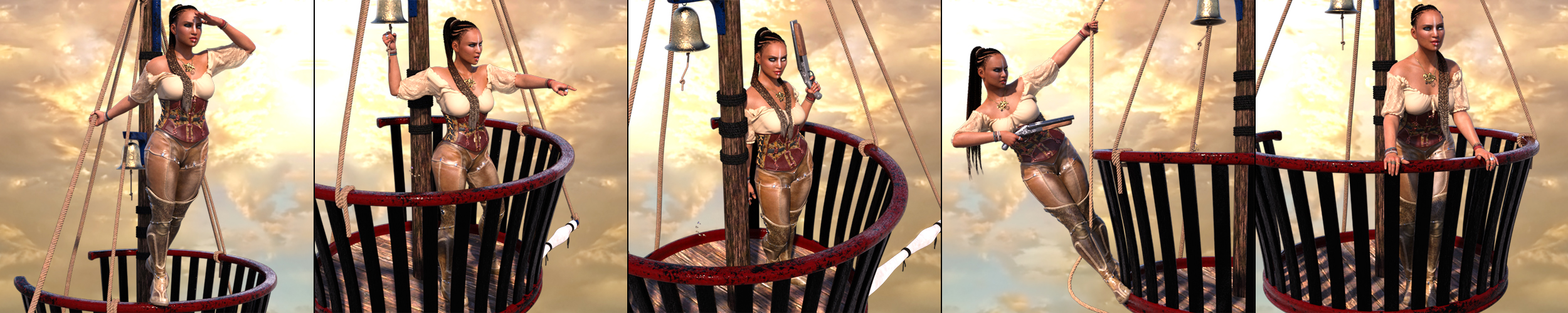 Swashbuckler Poses Props and Crows Nest for Genesis 8 Swashbuckler Poses Props and Crows Nest for Genesis 8 by: Skyewolf, 3D Models by Daz 3D