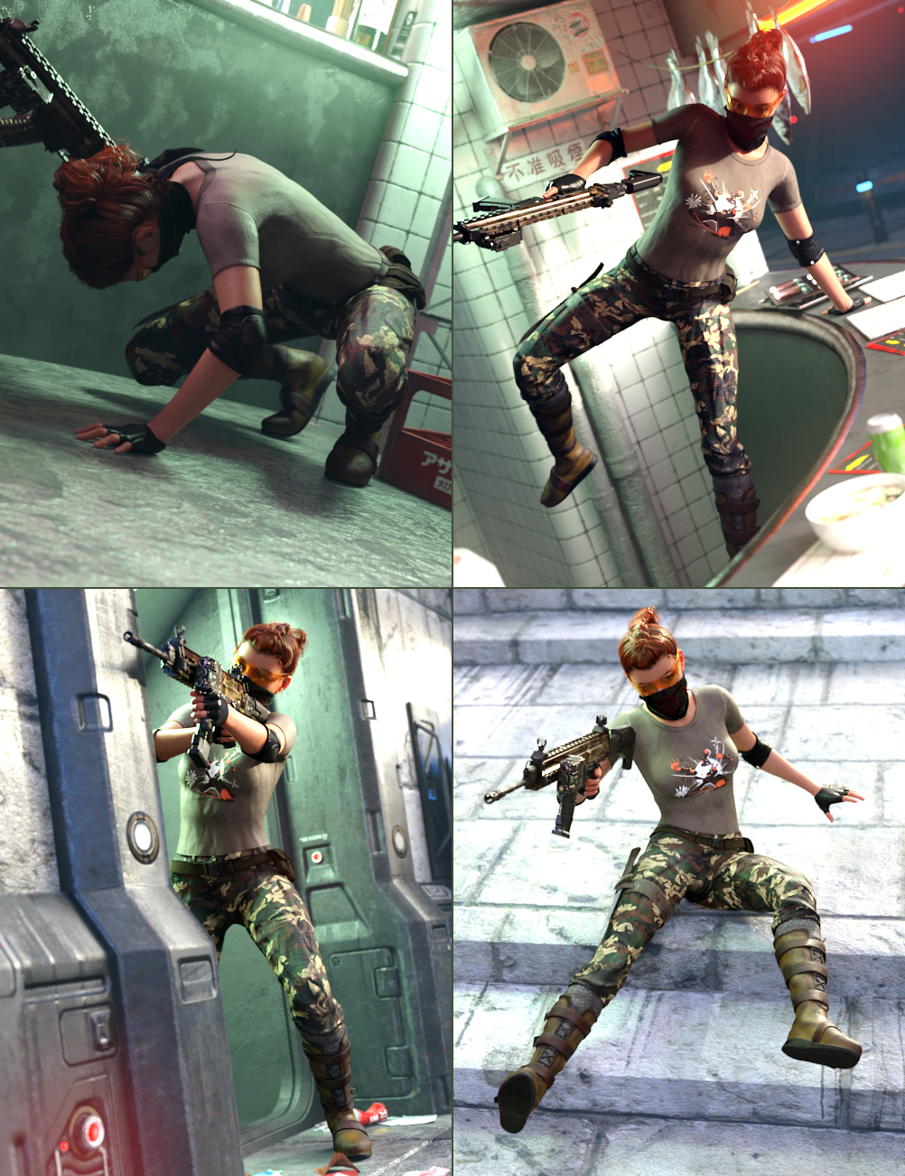 Urban Warfare Poses for Genesis 8 Urban Warfare Poses for Genesis 8 by: Devon, 3D Models by Daz 3D