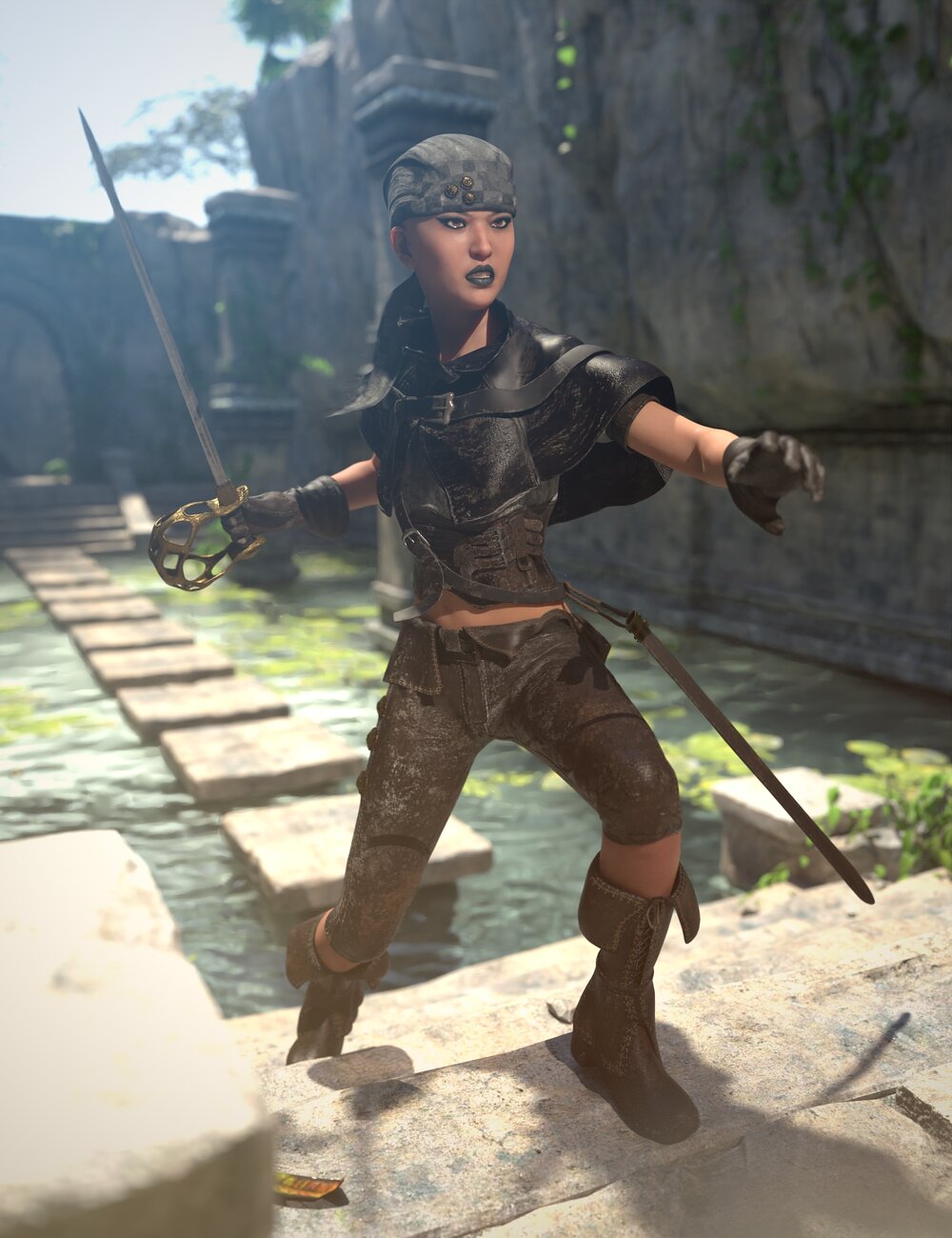 dForce Buccaneeress Pirate Outfit for Genesis 8 Female (s)
