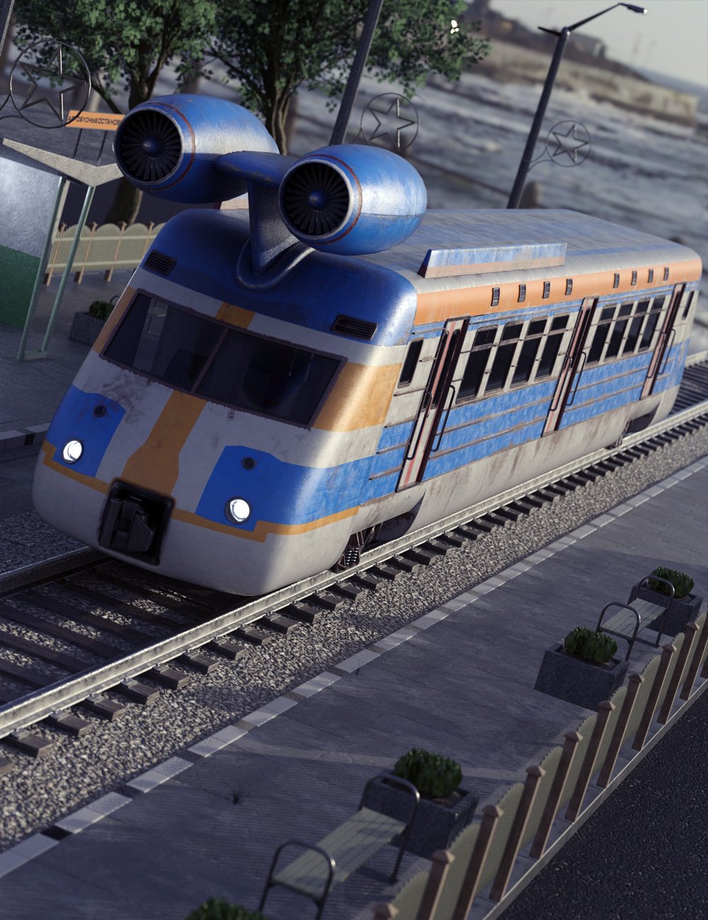 Jet Powered Train by: David BrinnenForbiddenWhispers, 3D Models by Daz 3D