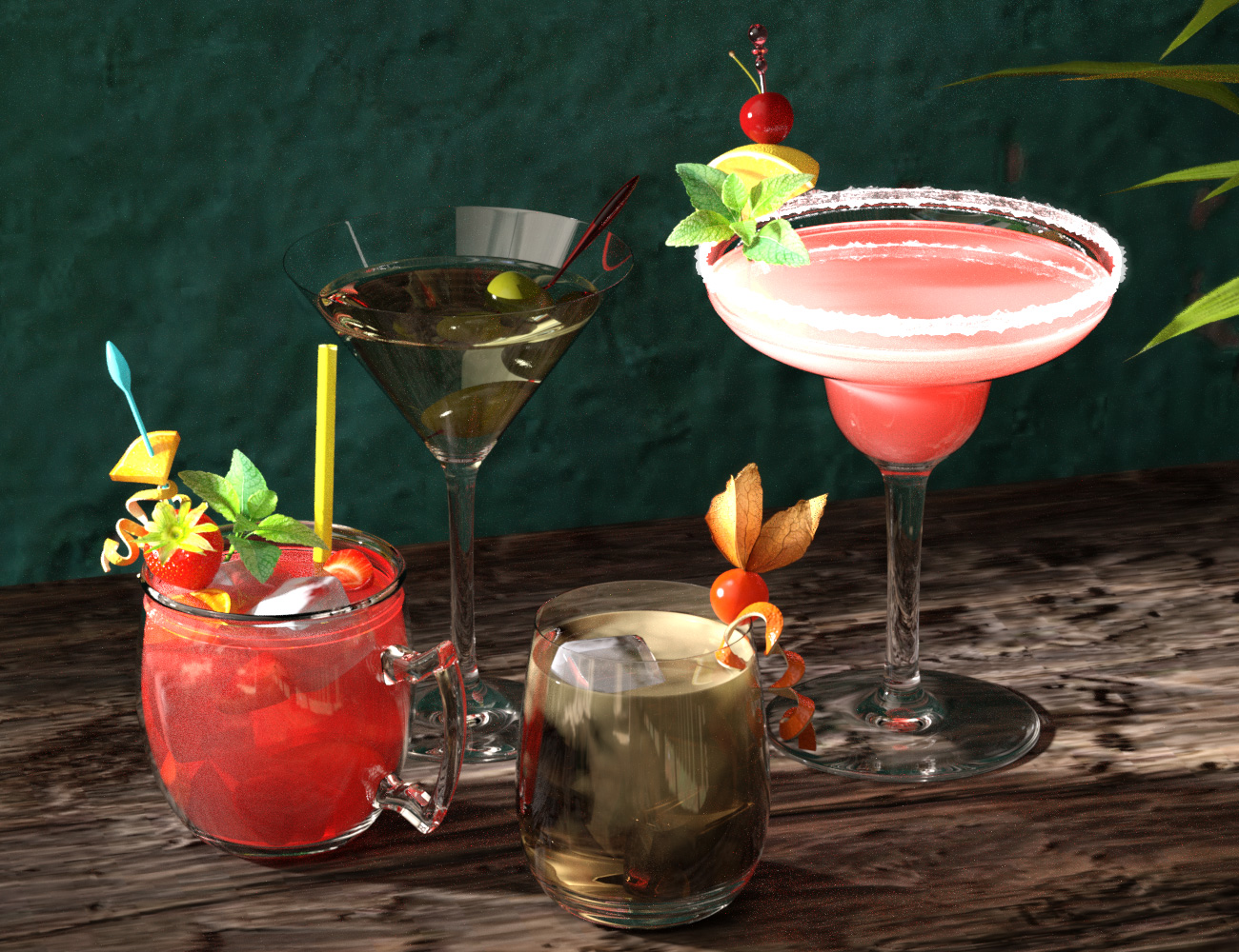 Fancy Cocktails by: esha, 3D Models by Daz 3D