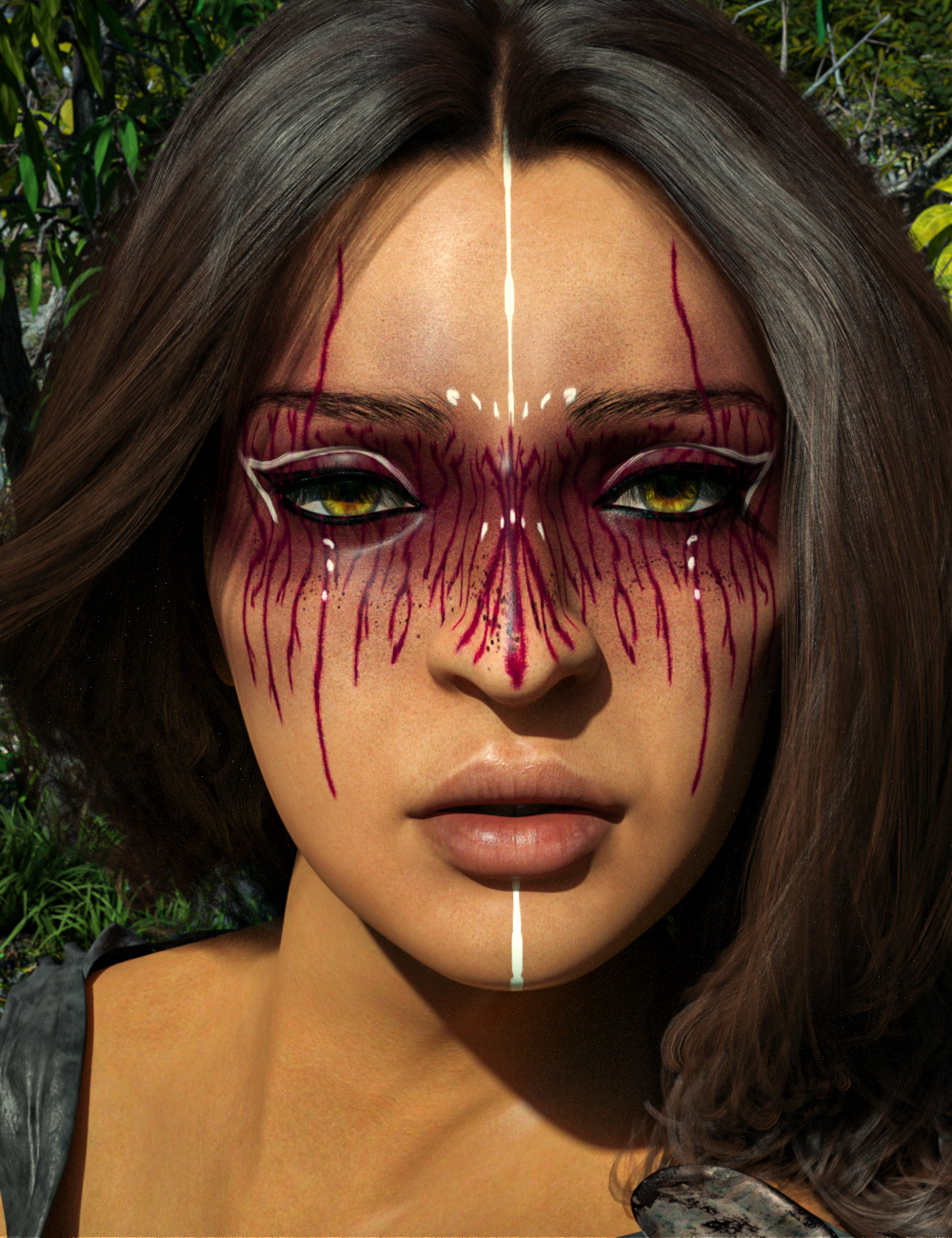 D.E.M. Painted Tribal Makeup for Genesis 8 Female by: DeusExMachina, 3D Models by Daz 3D