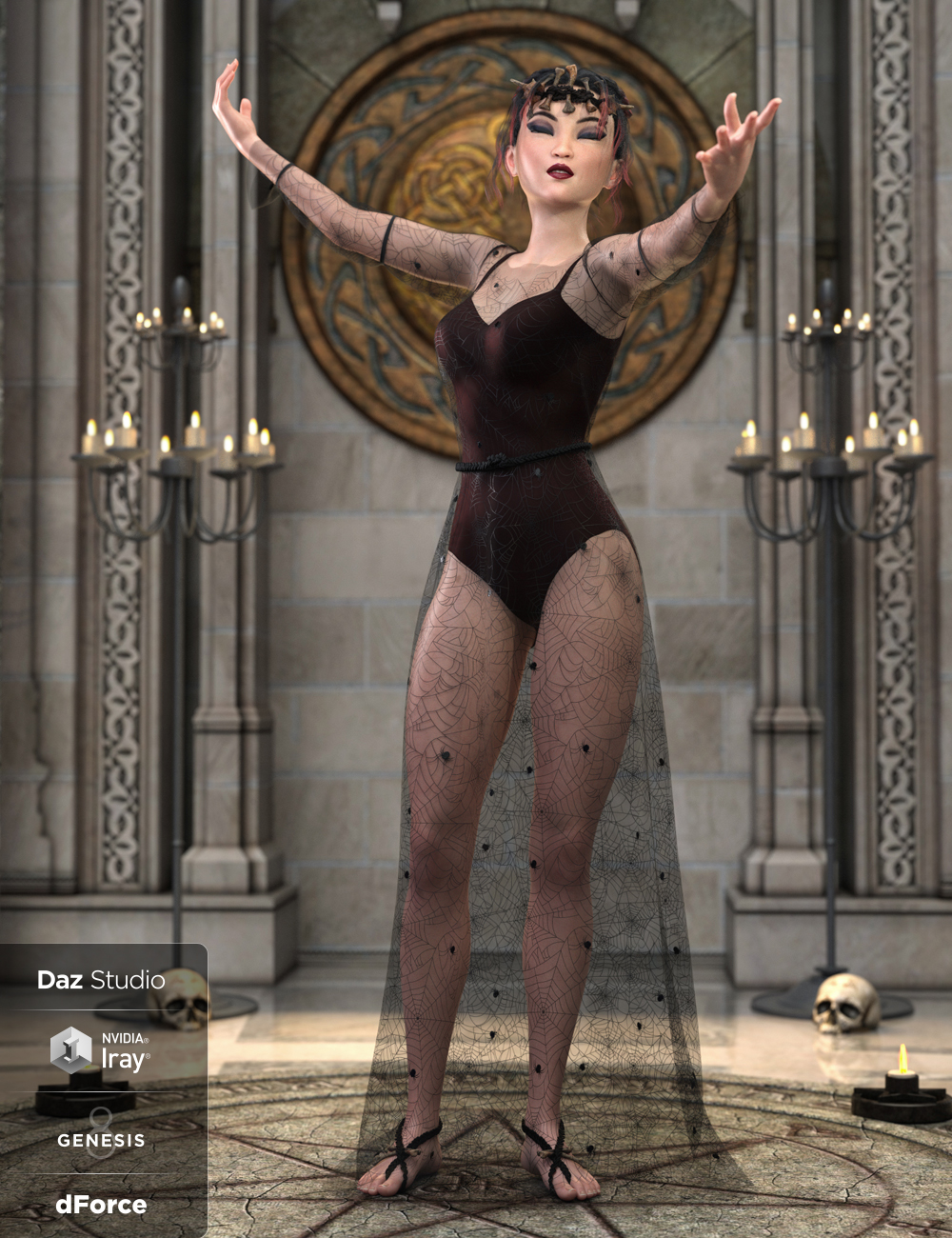 dForce Dark Fairy Gown Textures dForce Dark Fairy Gown Textures by: Moonscape GraphicsSade, 3D Models by Daz 3D