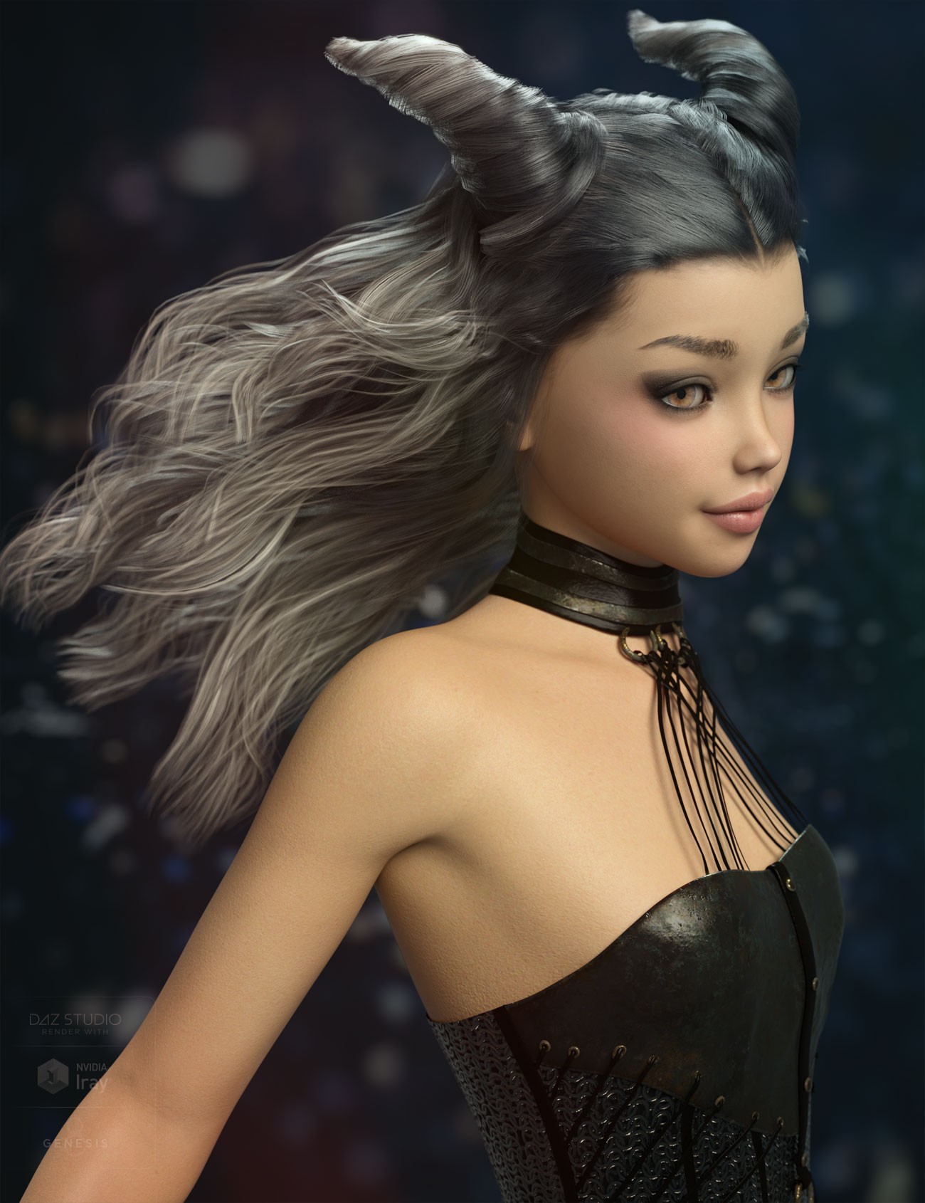 Peony Hair for Genesis 3 and 8 Female(s) by: AprilYSH, 3D Models by Daz 3D