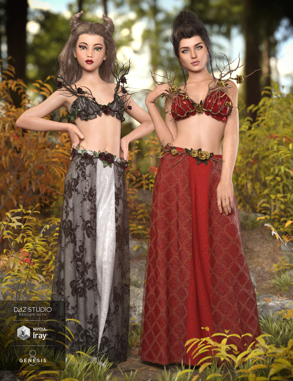 dForce Eternal Bloom Outfit Textures by: Anna Benjamin, 3D Models by Daz 3D