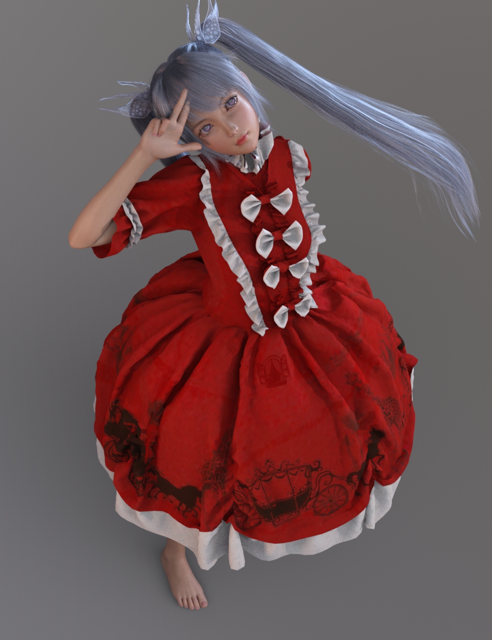 dForce European Style Dress for Genesis 8 Female(s) by: Ergou, 3D Models by Daz 3D