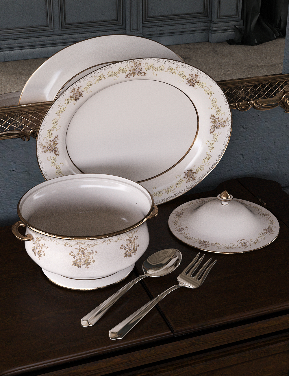 Vintage China 2 by: LaurieS, 3D Models by Daz 3D