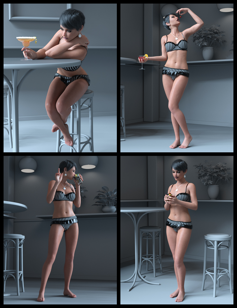 Fancy Cocktails Wearable Poses for Genesis 8 Female by: Those Things, 3D Models by Daz 3D