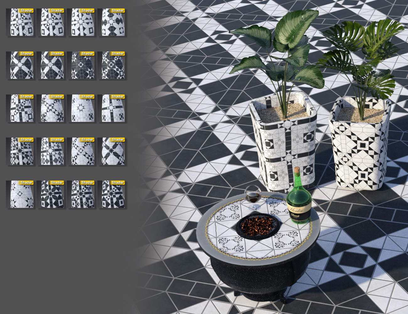 Edwardian Inspired Floor Tile Shaders Vol 2 by: ForbiddenWhispers, 3D Models by Daz 3D
