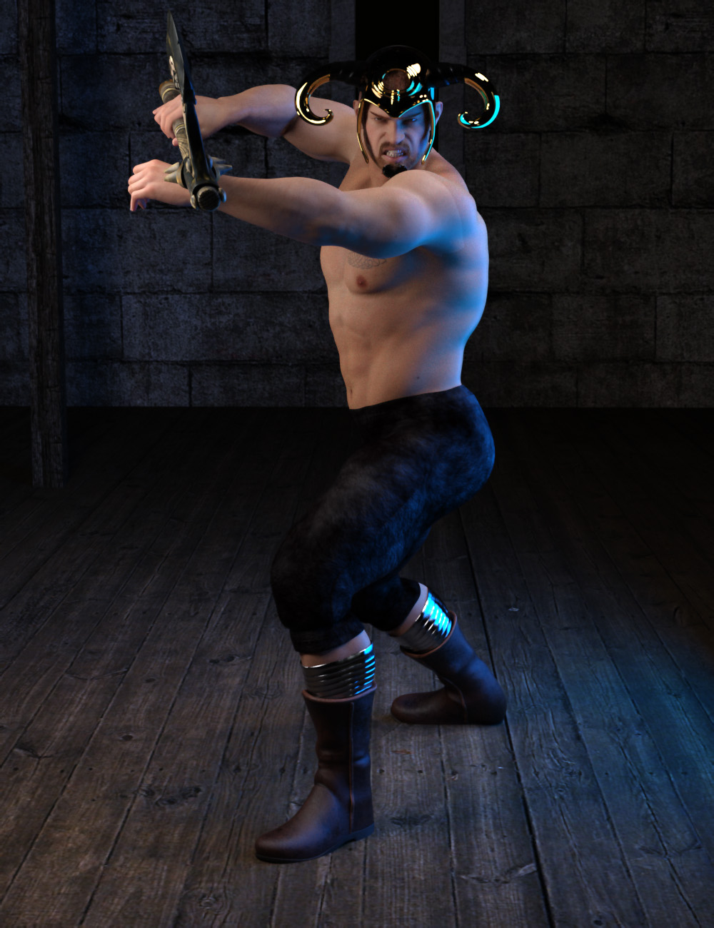Axe Warrior Poses for Genesis 8 Male by: Ensary, 3D Models by Daz 3D