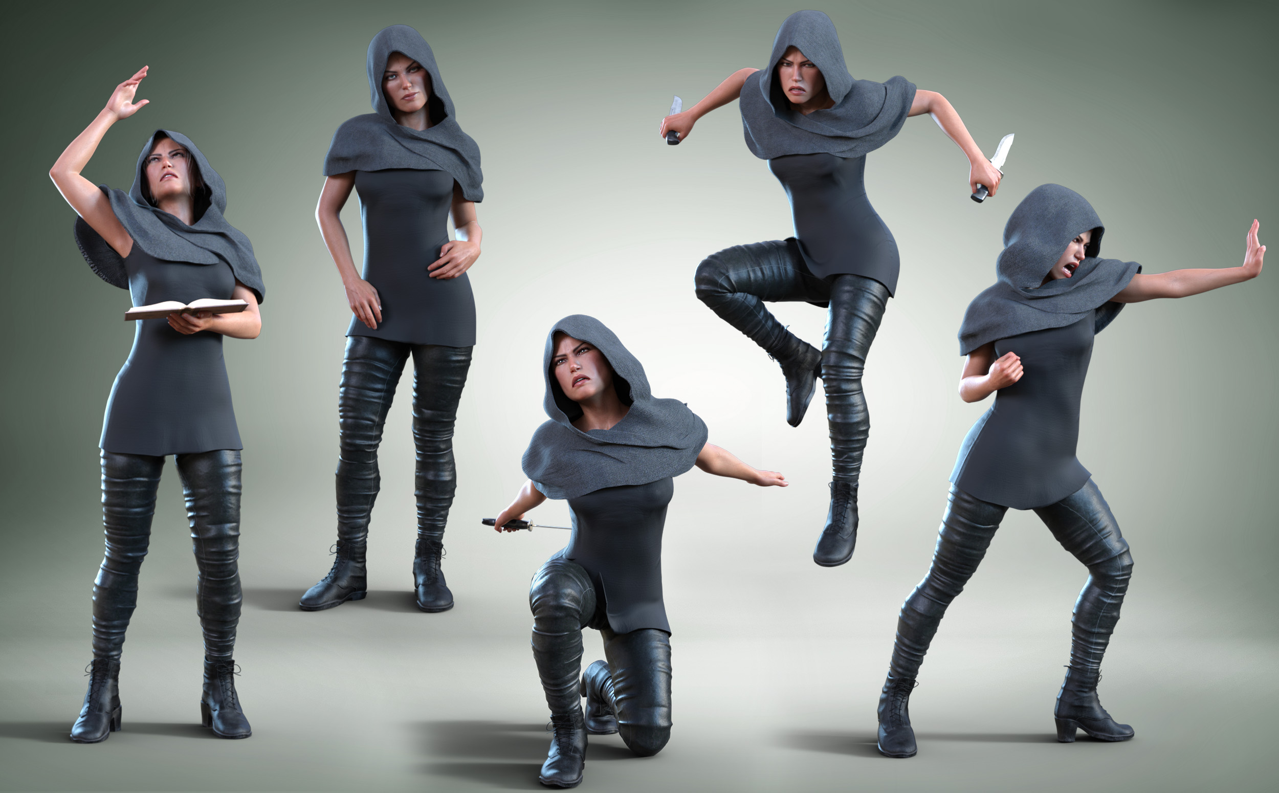 Z Rogue Life Poses and Expressions for Angharad 8 by: Zeddicuss, 3D Models by Daz 3D