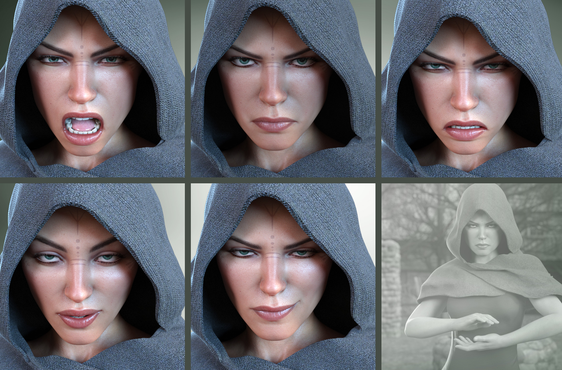 Z Rogue Life Poses and Expressions for Angharad 8 by: Zeddicuss, 3D Models by Daz 3D