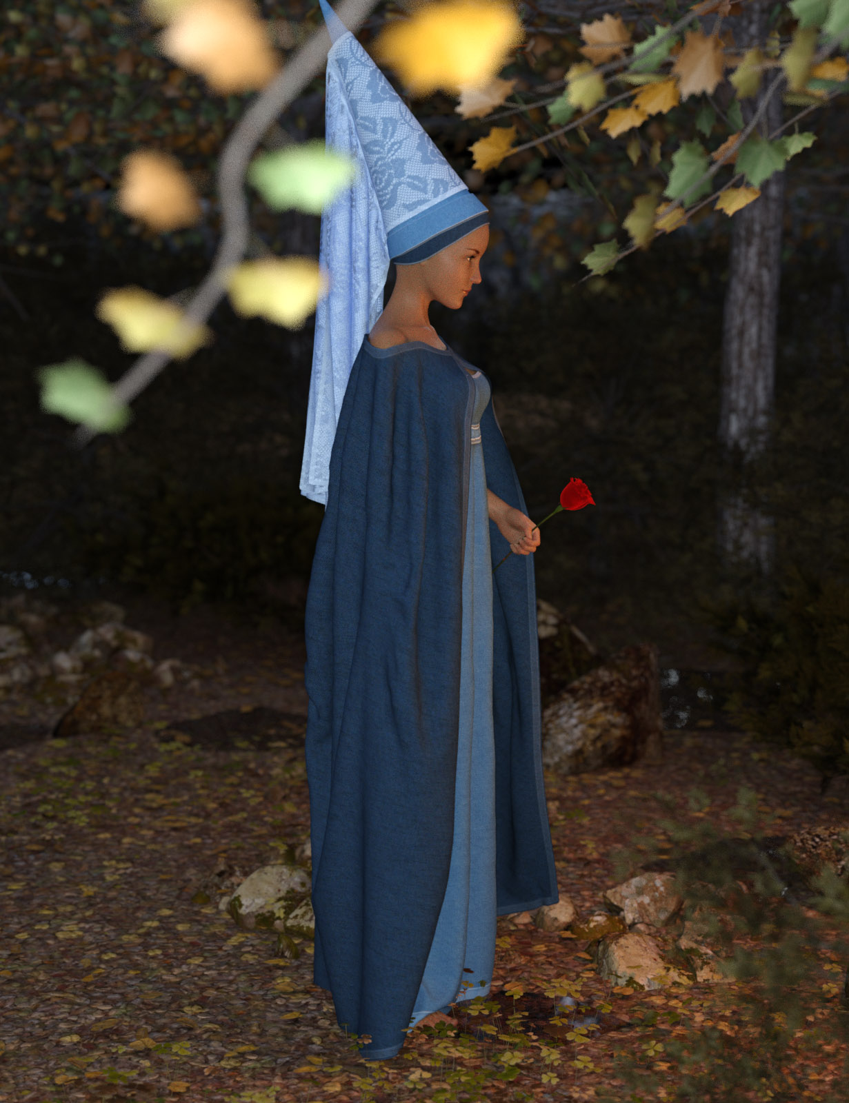 dForce Fairy Tale Dress for Genesis 8 Female(s) by: Oskarsson, 3D Models by Daz 3D