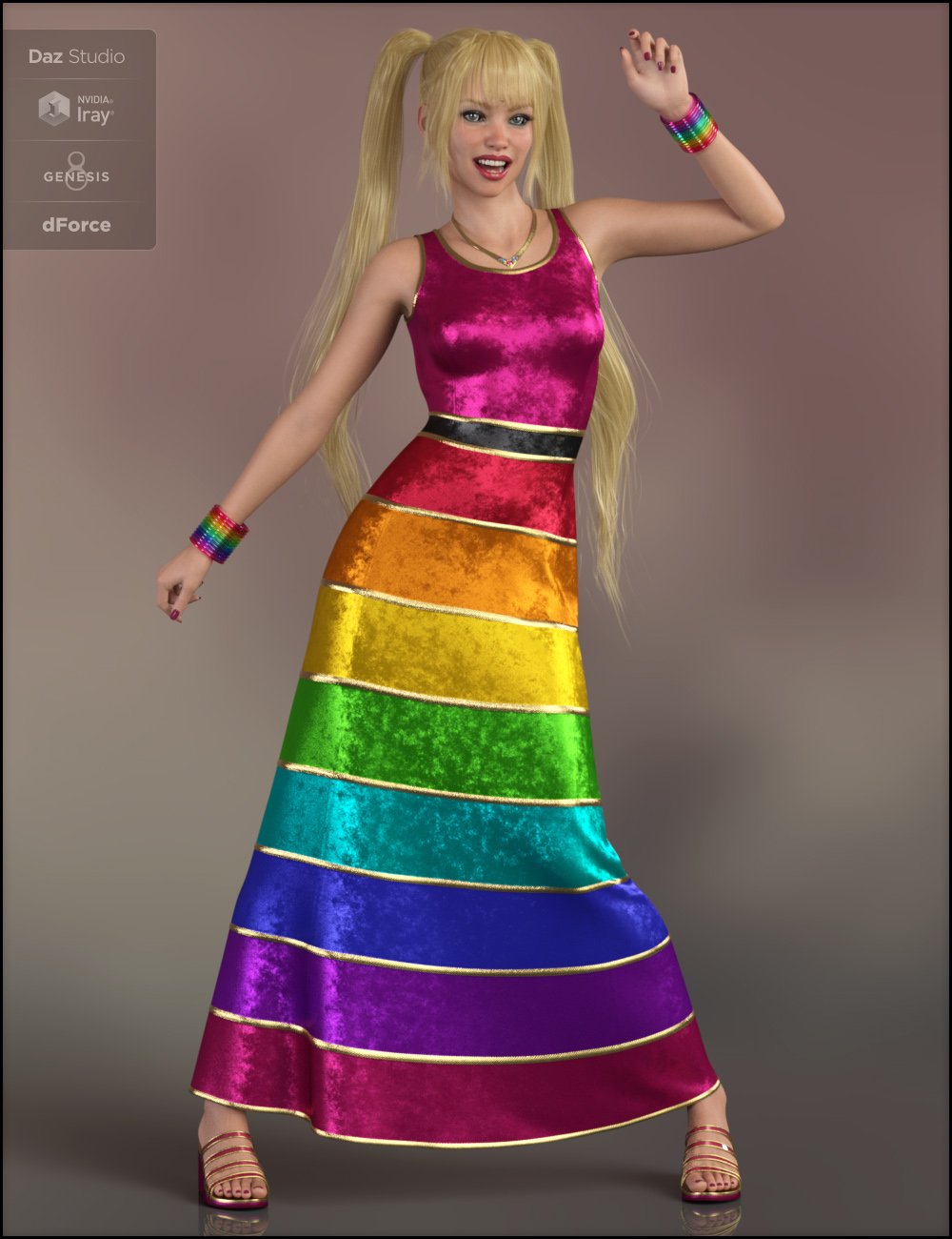 dForce Versatile Dress for Genesis 8 Female(s) by: Fisty & Darc, 3D Models by Daz 3D