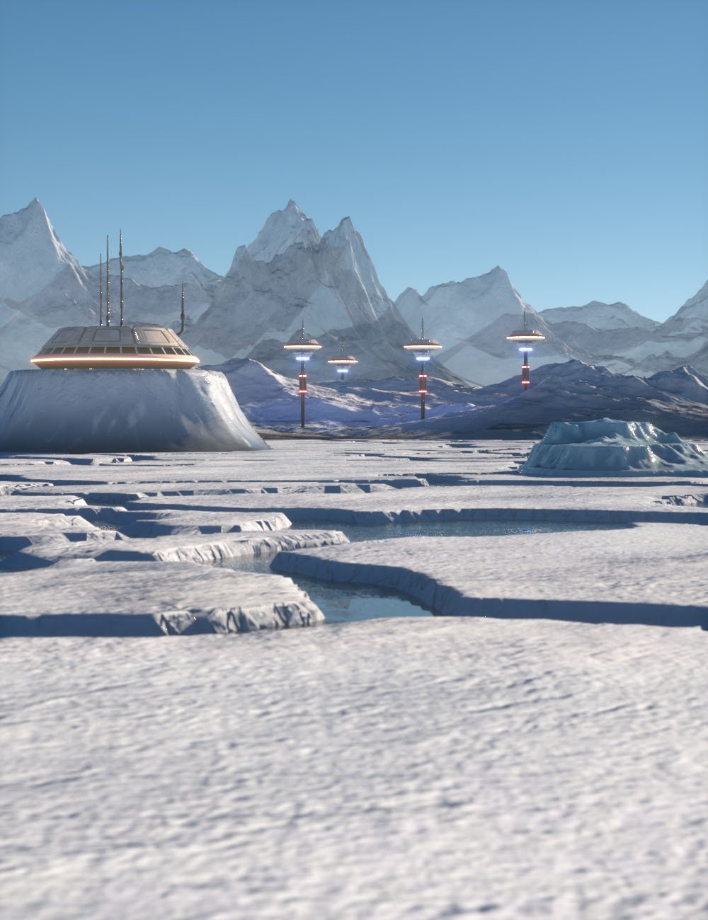 The Ice World Of Eros Prime Environment by: AcharyaPolina, 3D Models by Daz 3D