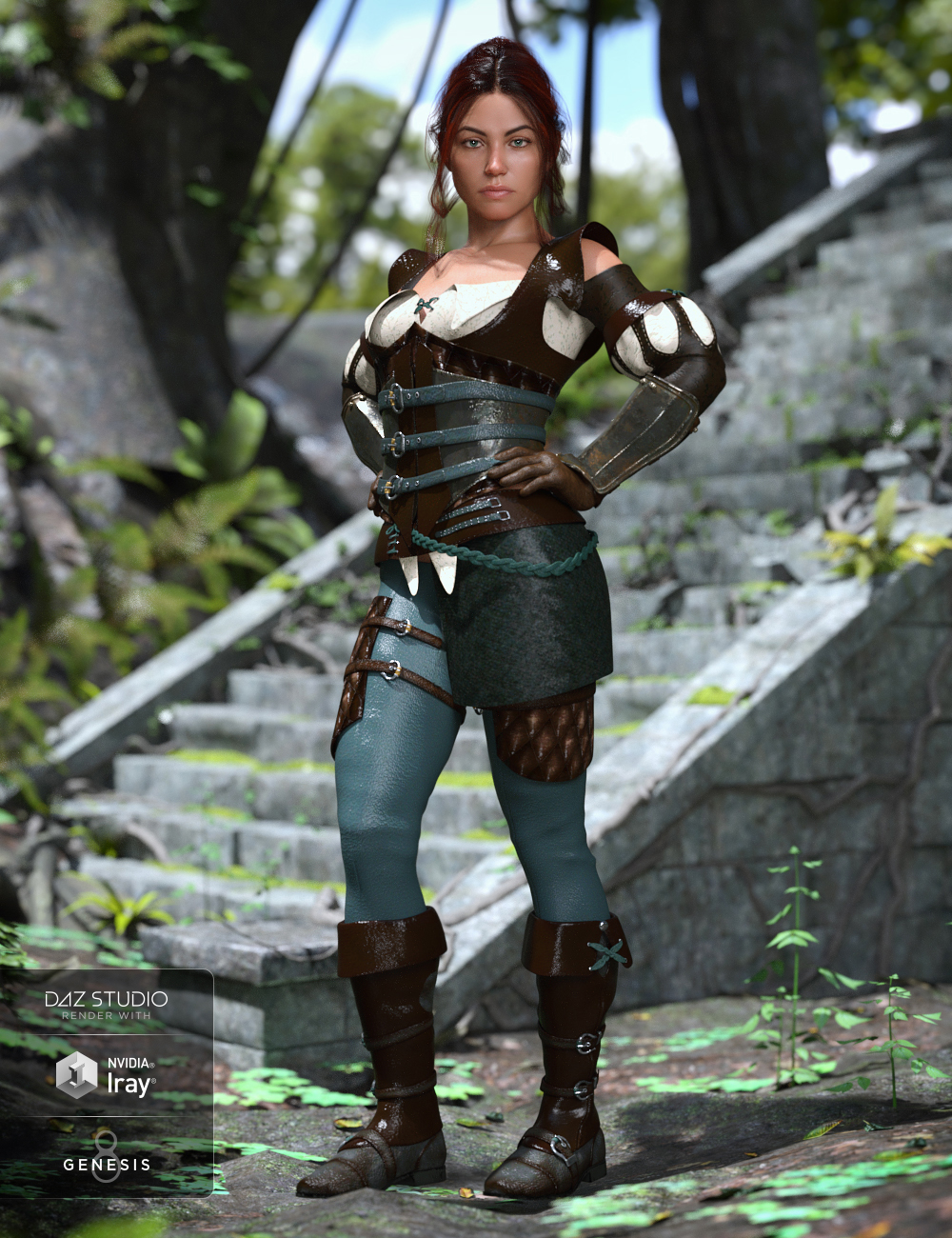 dForce Highlands Ranger Textures by: Anna Benjamin, 3D Models by Daz 3D