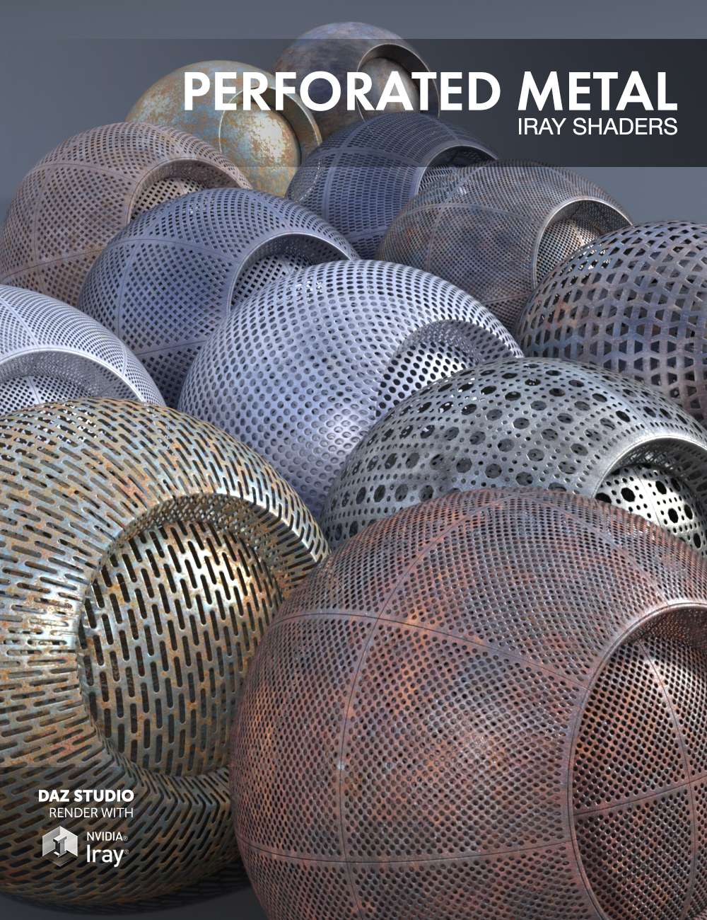 Perforated Metal - Iray Shaders by: Dimidrol, 3D Models by Daz 3D