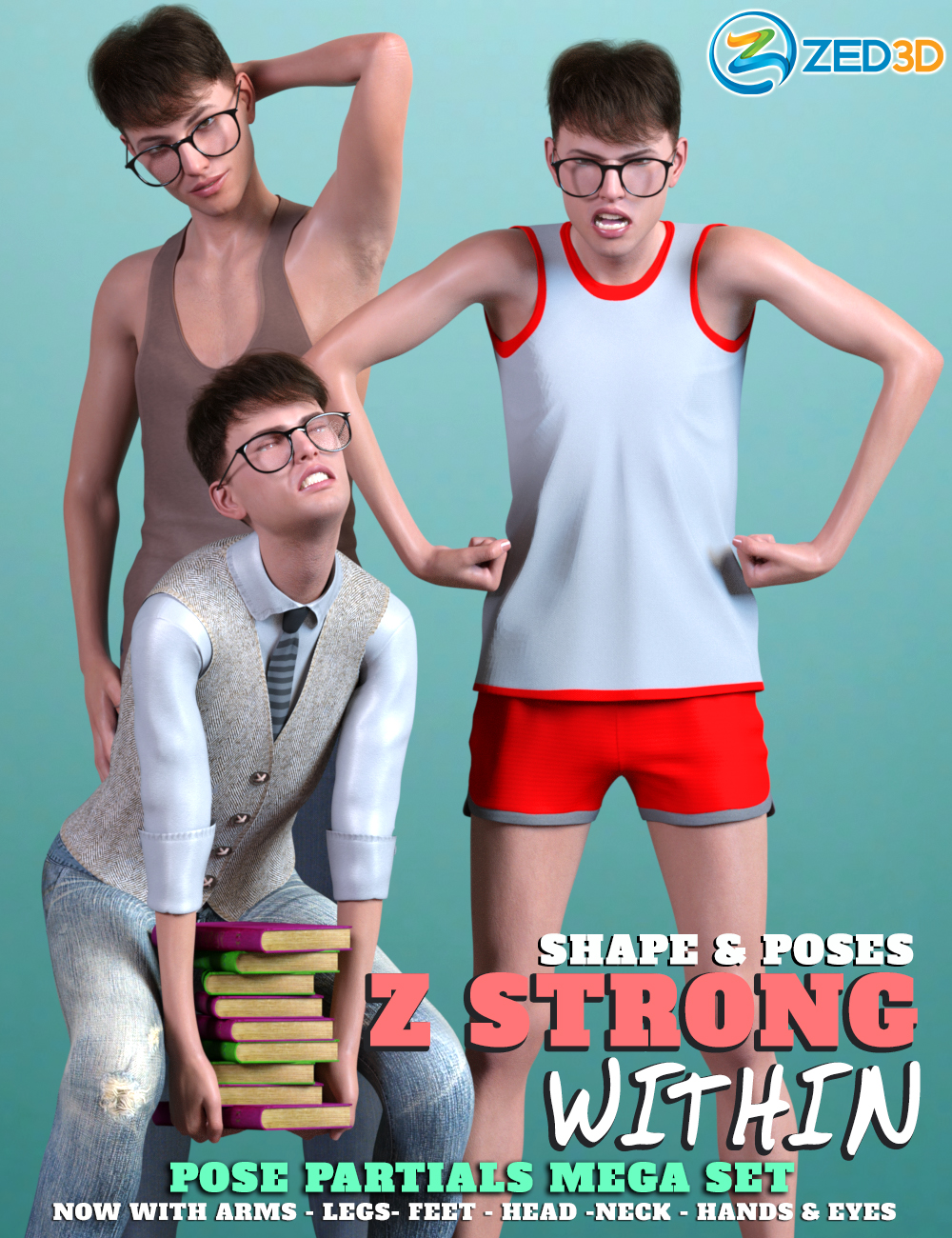 Z Strong Within Shape and Pose Mega Set by: Zeddicuss, 3D Models by Daz 3D