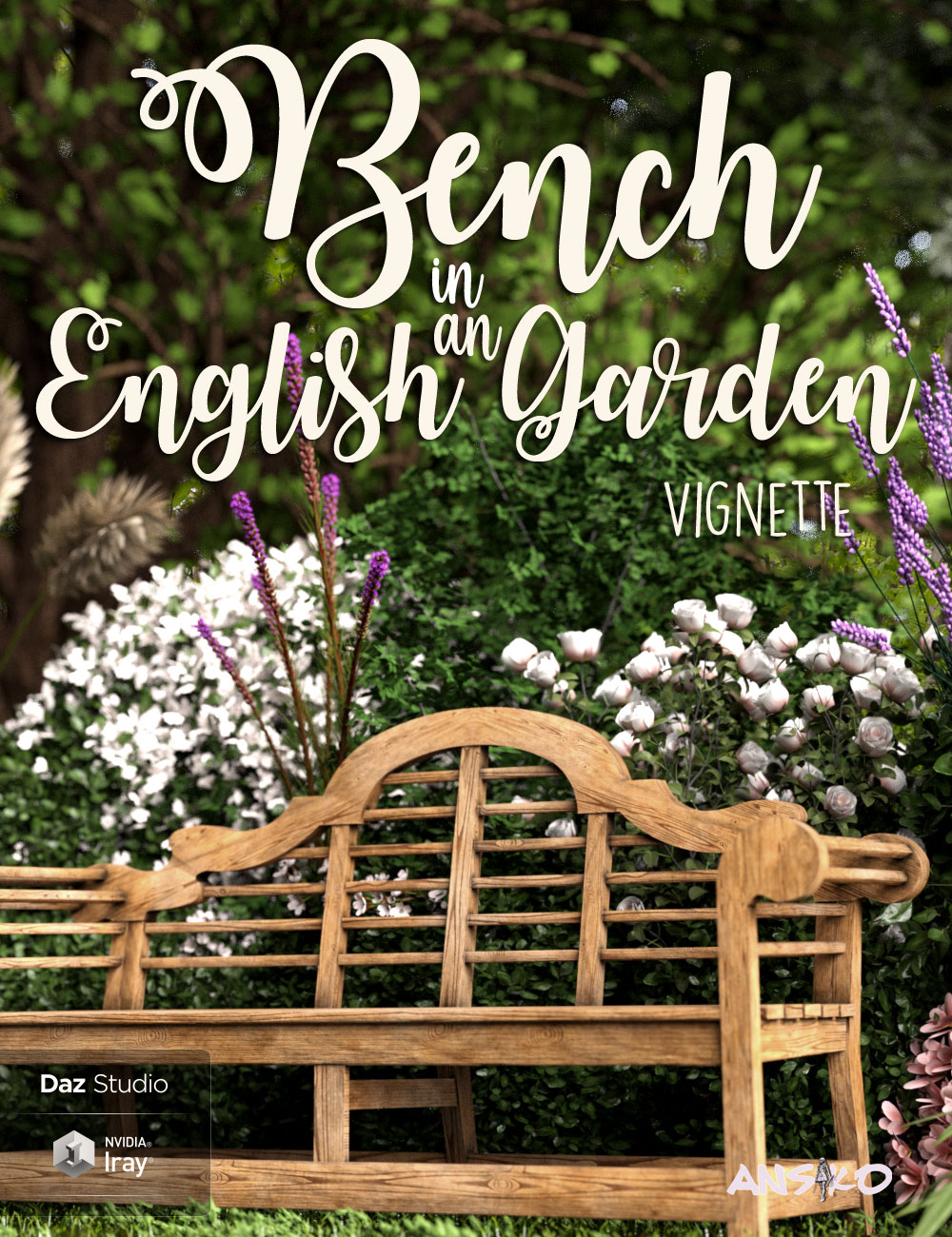 Bench in an English Garden by: Ansiko, 3D Models by Daz 3D