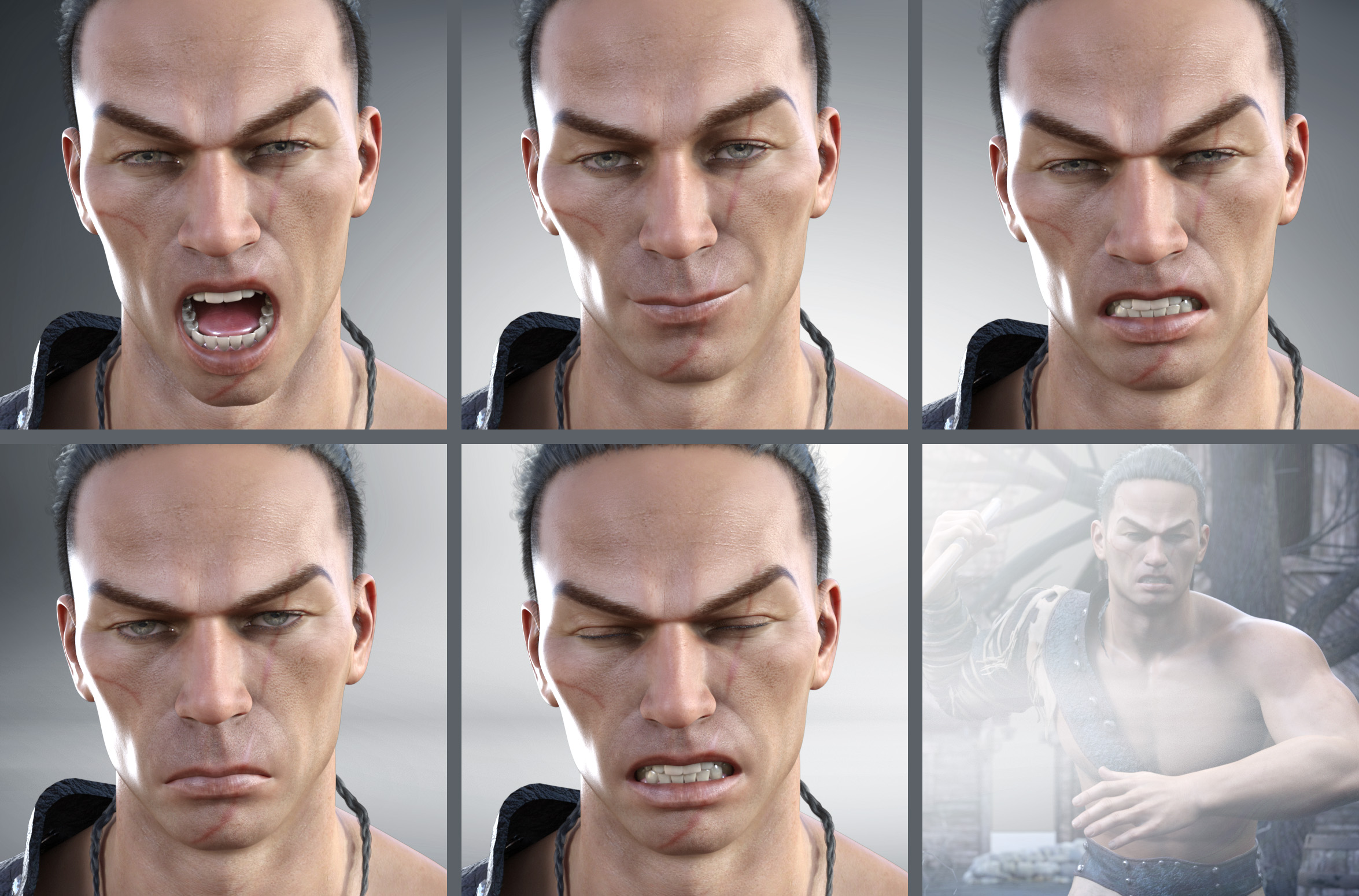 Z Burly Brute Poses and Expressions for Scar 8 and Genesis 8 Male by: Zeddicuss, 3D Models by Daz 3D