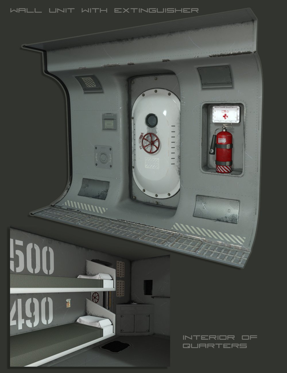 Submarine Corridor Kit Submarine Corridor Kit by: The AntFarm, 3D Models by Daz 3D