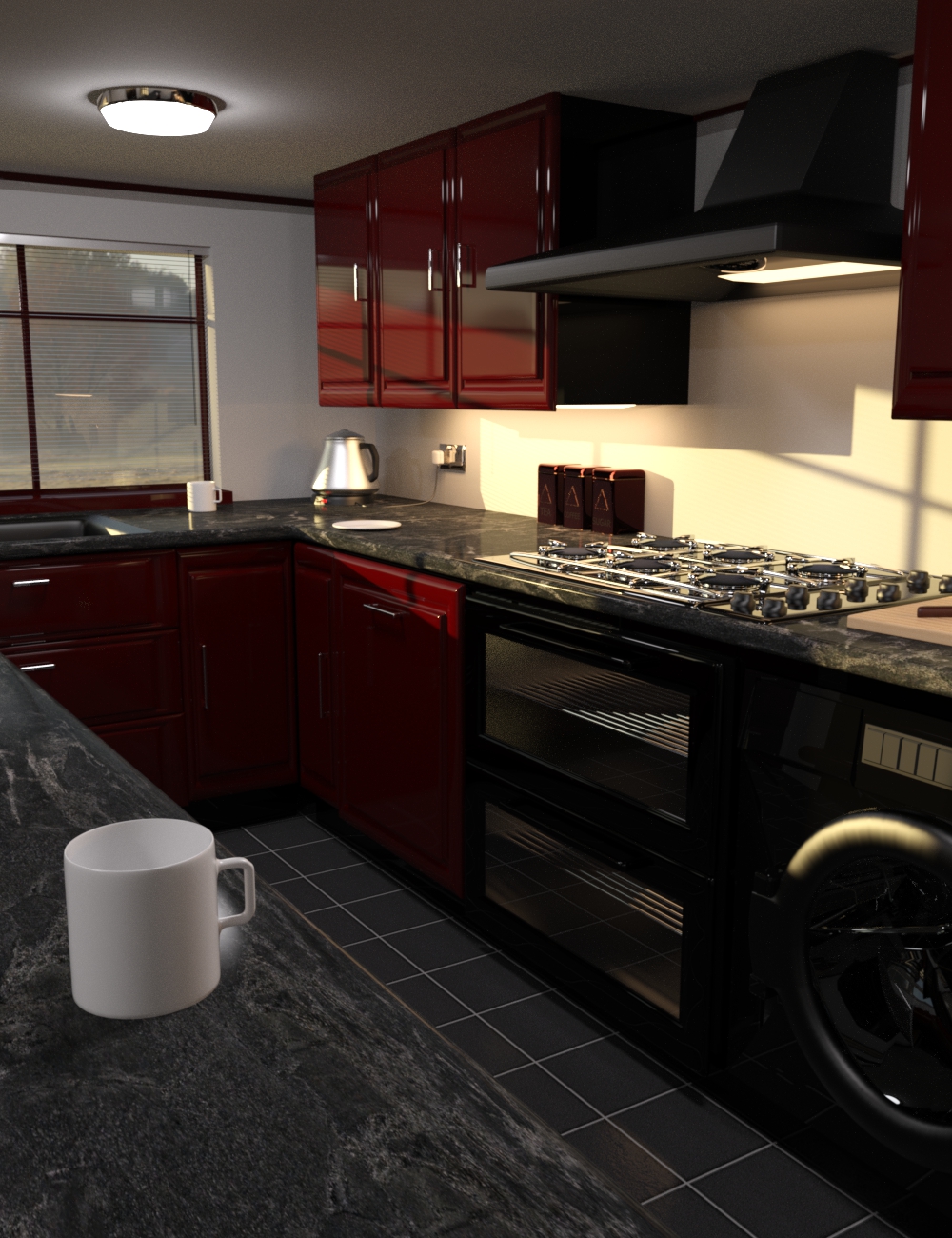 Modern Shaker Style Kitchen by: Serum, 3D Models by Daz 3D