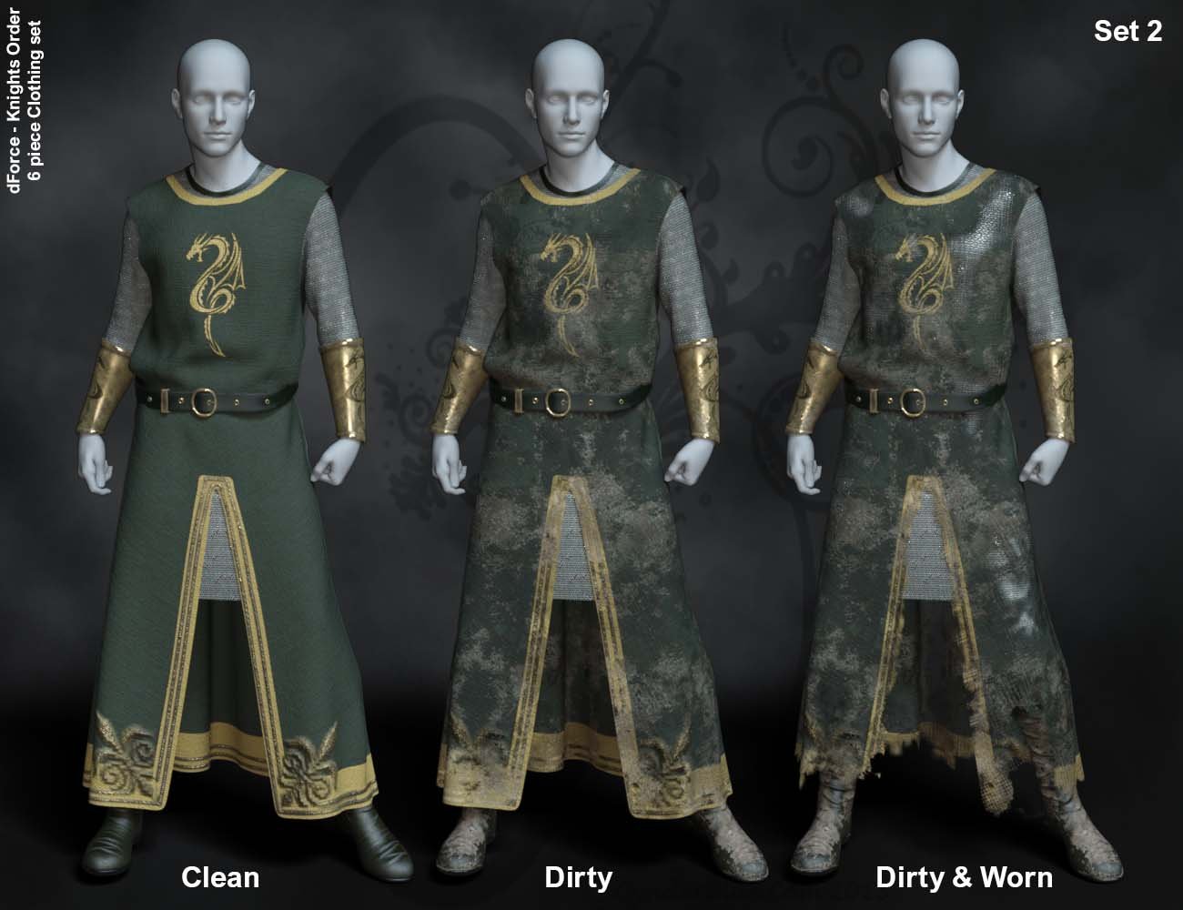 dForce CB Knights Order for Genesis 8 Male(s) by: CynderBlue, 3D Models by Daz 3D