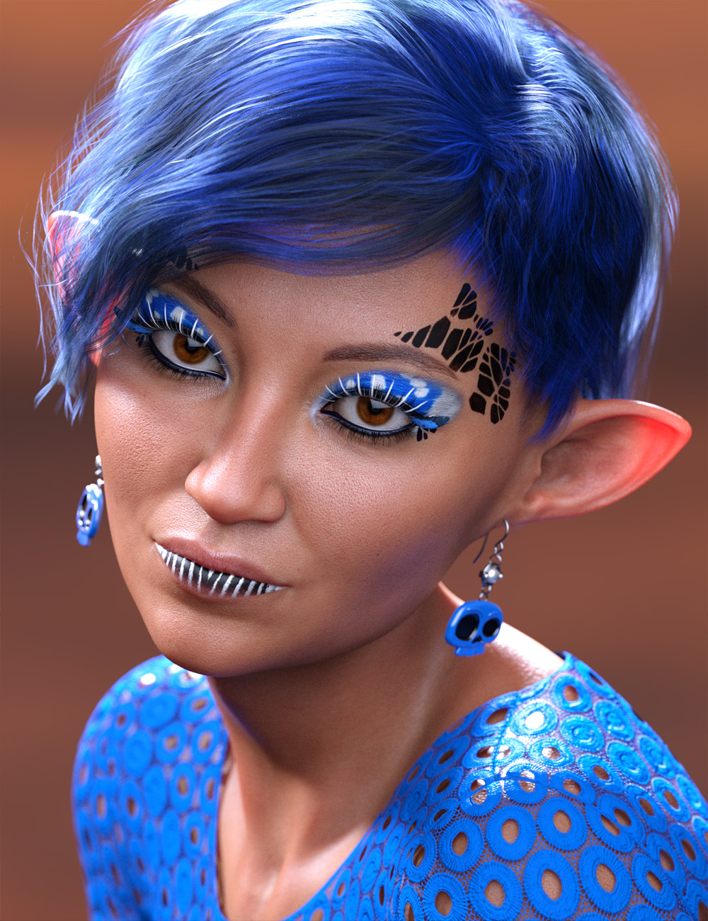 Extreme Closeup Flutterby Geoshell Makeups and Lashes for Genesis 8 ...