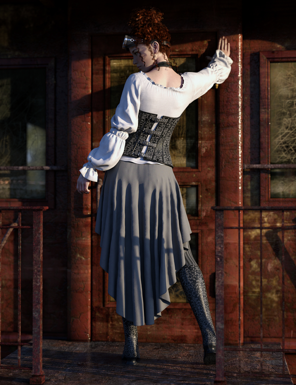 dForce Steampunk Outfit for Genesis 8 Female(s) by: Leviathan, 3D Models by Daz 3D