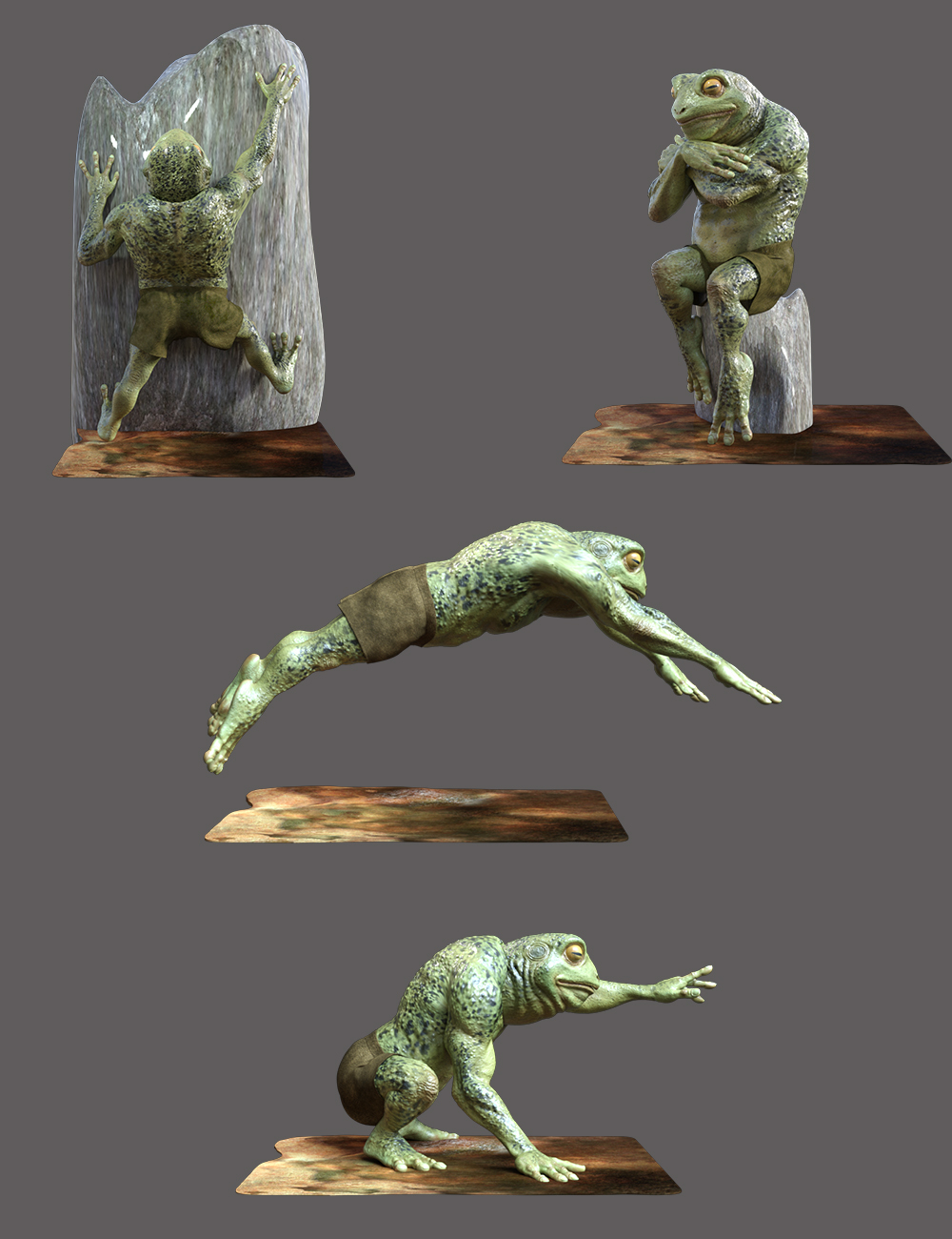 Frog Life Poses for Bullwarg HD by: Ensary, 3D Models by Daz 3D