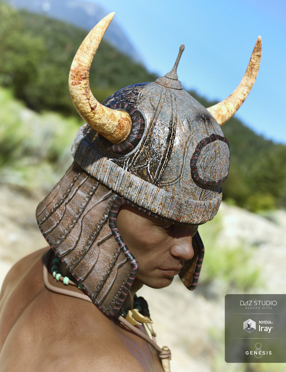 Barbarian Helmet Collection for Scar 8 and Genesis 8 Male by: Sixus1 Media, 3D Models by Daz 3D
