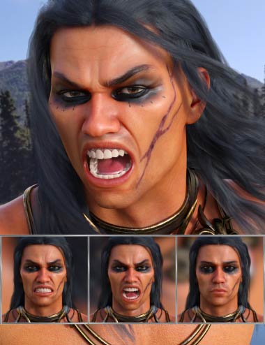 Enraged - Expressions for Genesis 8 Male and Scar 8 by: JWolf, 3D Models by Daz 3D