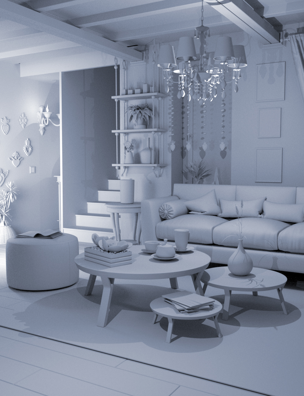 Boho Cottage : Living Room | Daz 3D