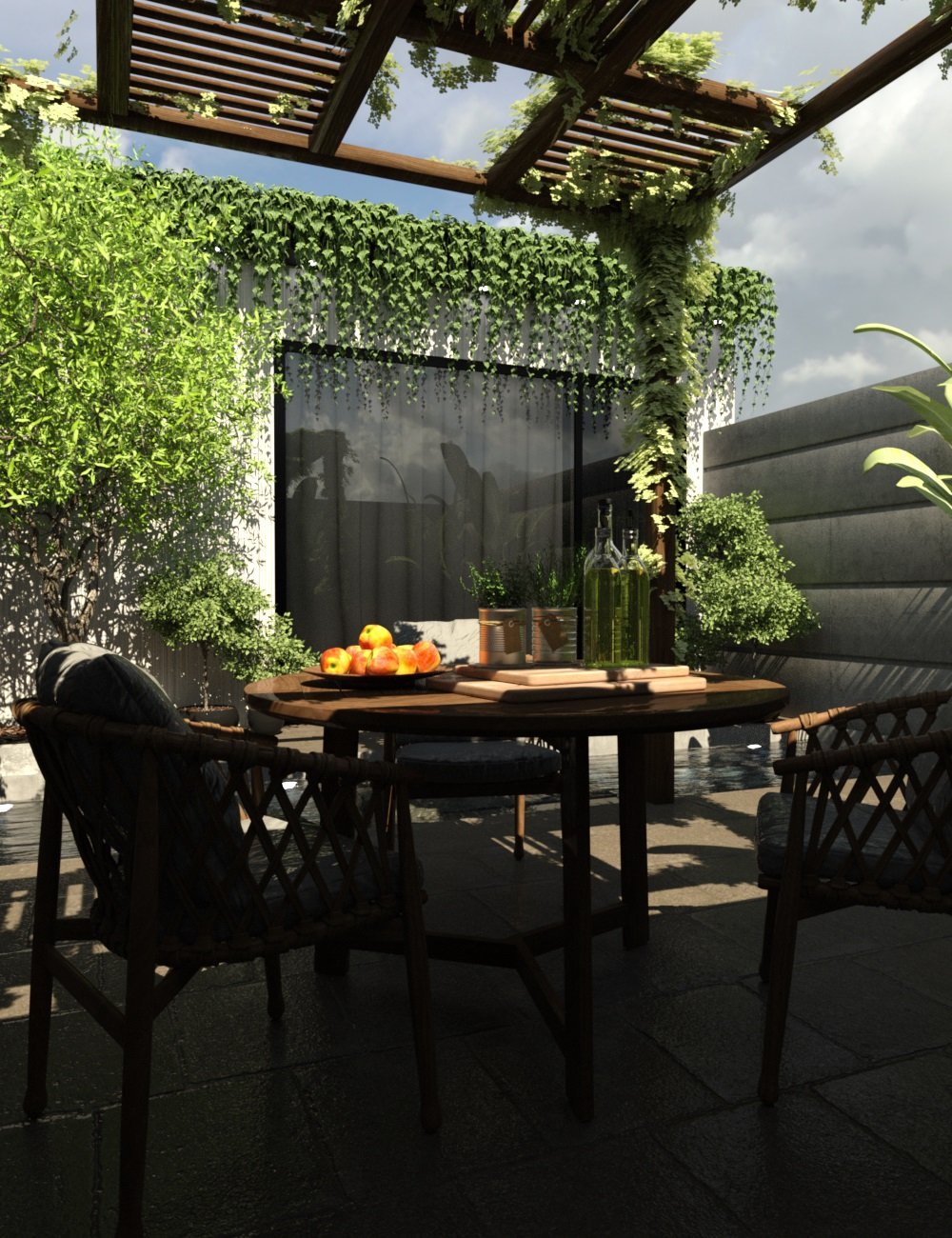 Courtyard Garden by: Tim82, 3D Models by Daz 3D