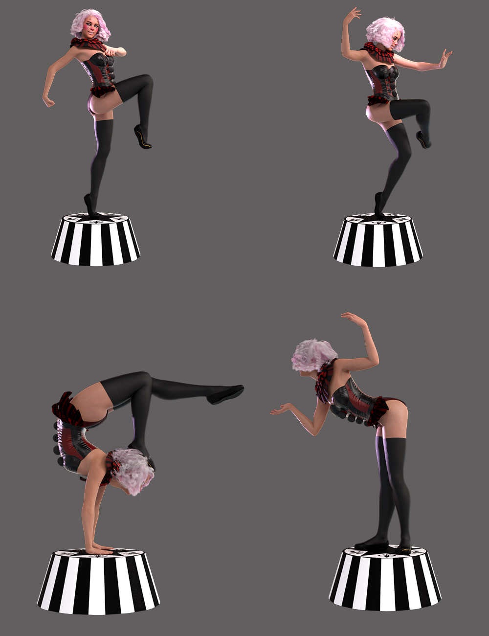 Dark Circus Poses for Genesis 8 Female by: Ensary, 3D Models by Daz 3D