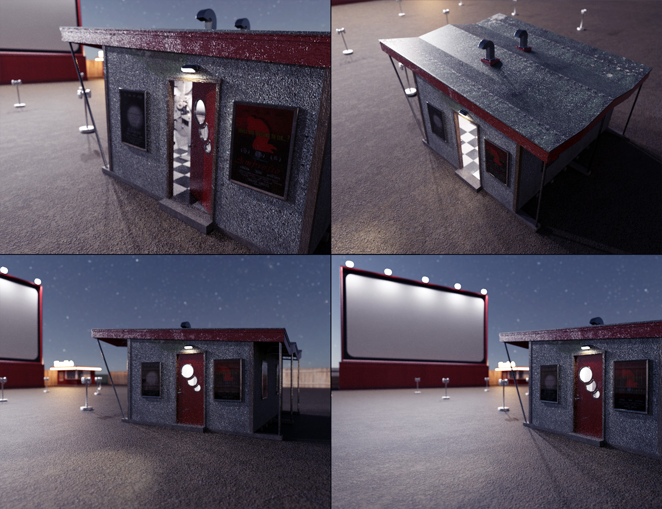 Moonshine Cinema Projection Building by: David BrinnenForbiddenWhispers, 3D Models by Daz 3D