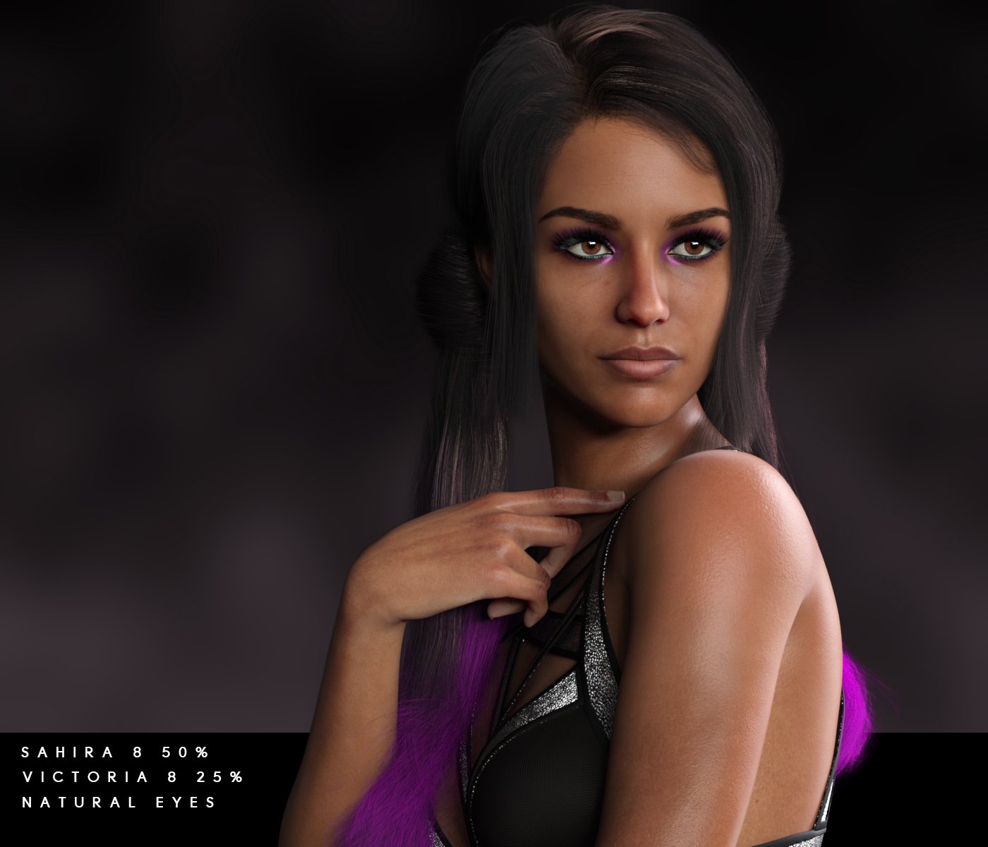 dForce Dark Match Hair for Genesis 8 Female by: chevybabe25, 3D Models by Daz 3D