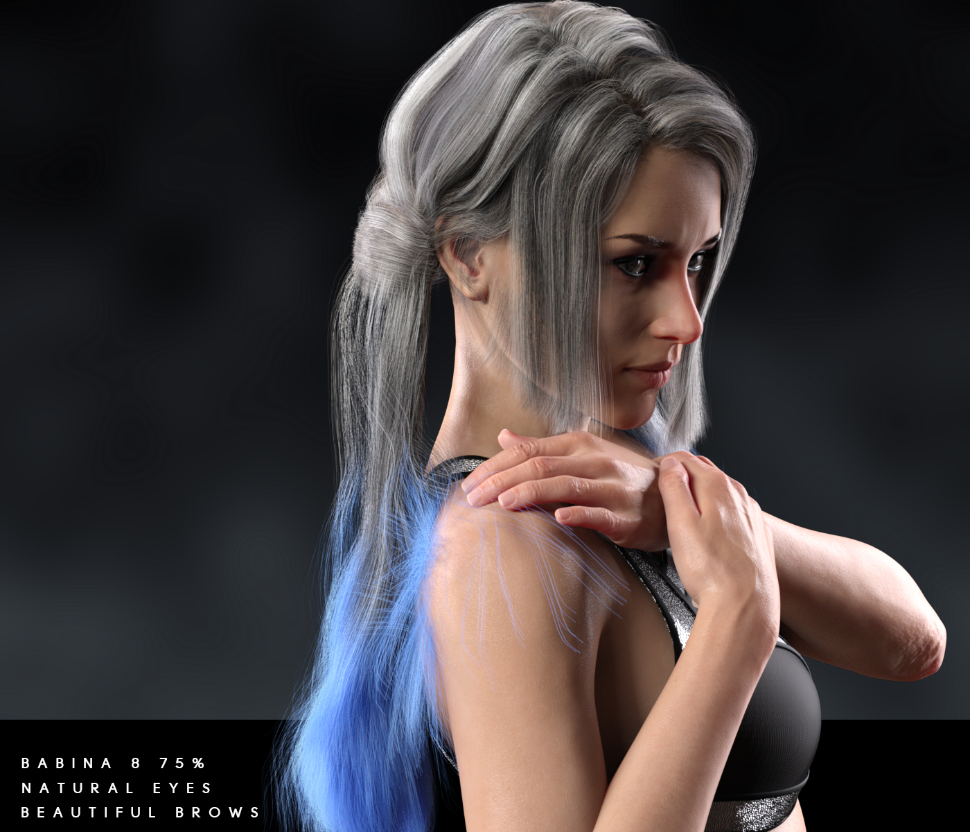 dForce Dark Match Hair for Genesis 8 Female by: chevybabe25, 3D Models by Daz 3D