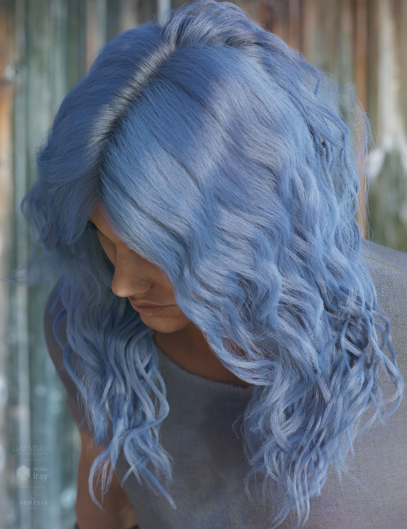 dForce Ezra Hair for Genesis 8 by: AprilYSH, 3D Models by Daz 3D
