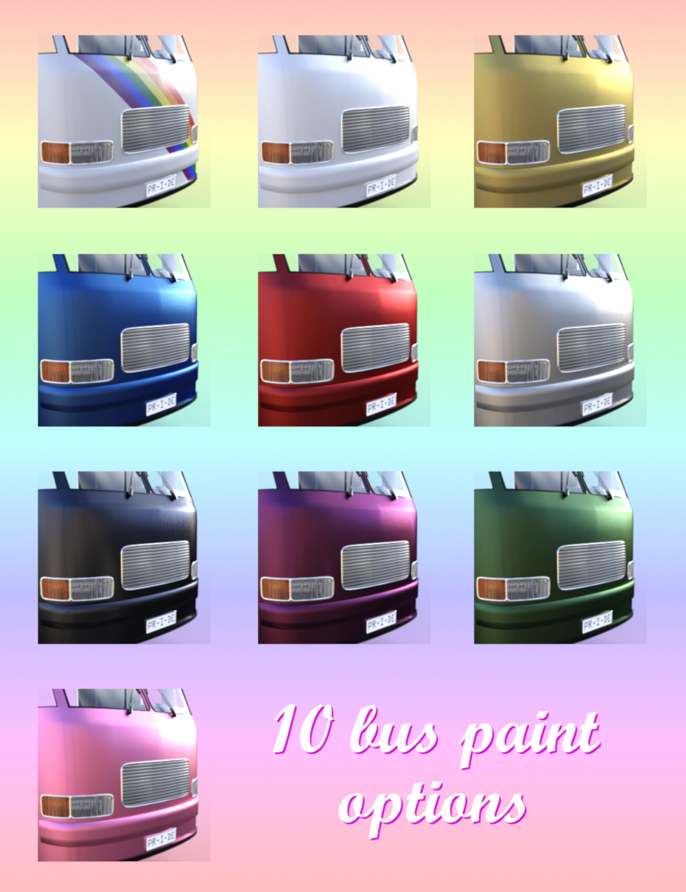 Pride Parade Vehicles and Props and Poses for Genesis 8 by: Sylvan, 3D Models by Daz 3D