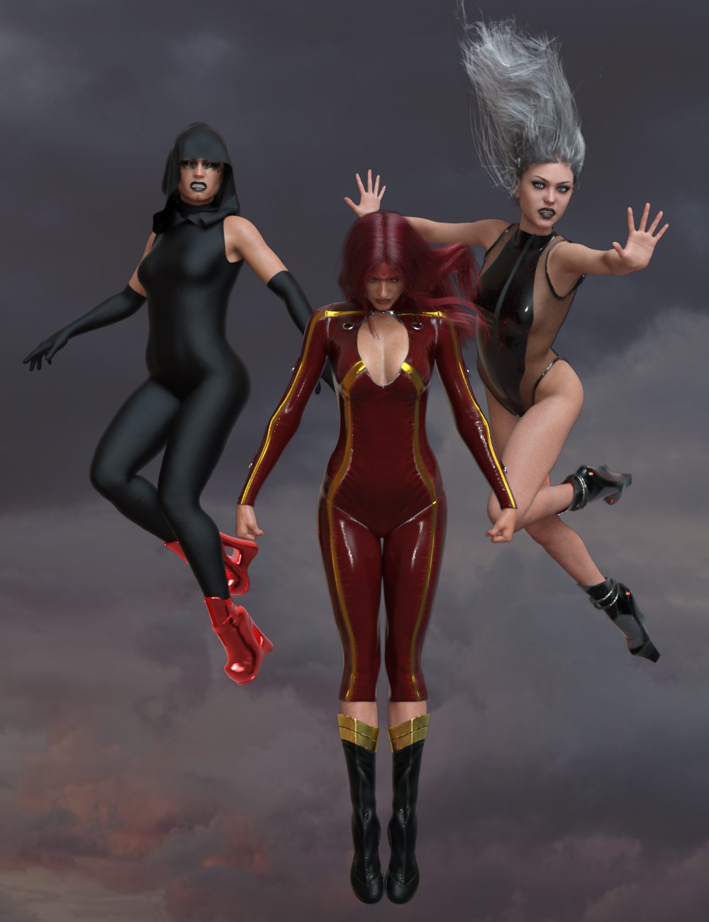 Female Superhero Poses for Genesis 8 Female by: Ensary, 3D Models by Daz 3D