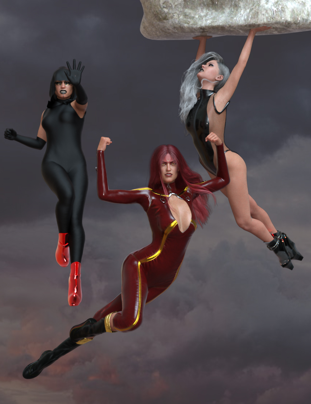 Female Superhero Poses for Genesis 8 Female by: Ensary, 3D Models by Daz 3D